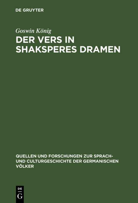 Der Vers in Shaksperes Dramen