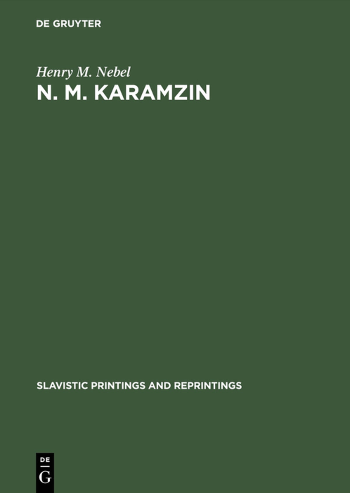 Cover image for N. M. Karamzin ISBN 9783111031248