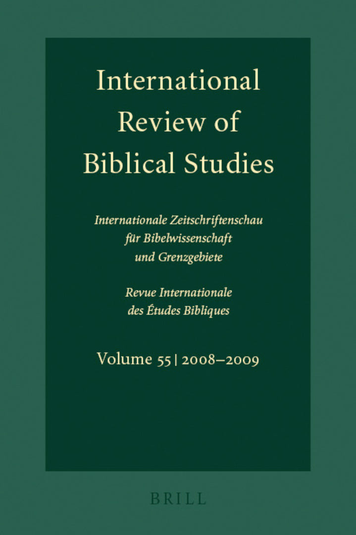 Cover image for International Review of Biblical Studies, Volume 55 (2008-2009) ISBN 9789004181342