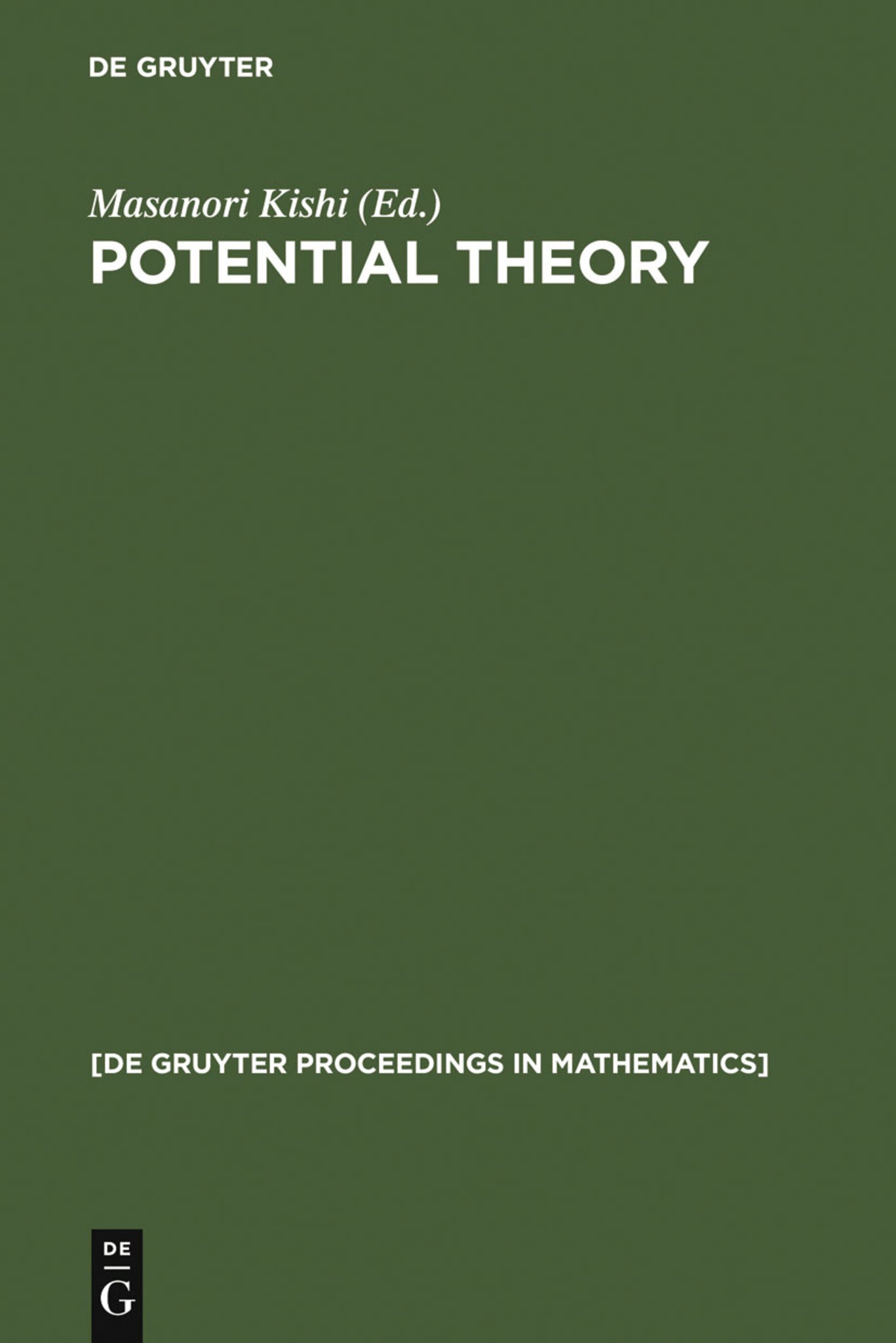 Cover image for Potential Theory ISBN 9783110128123
