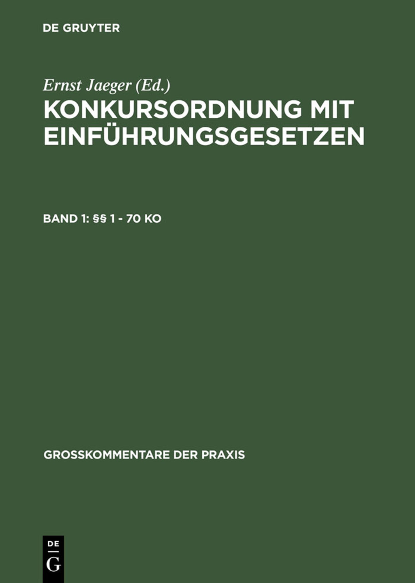 §§ 1 - 70 KO