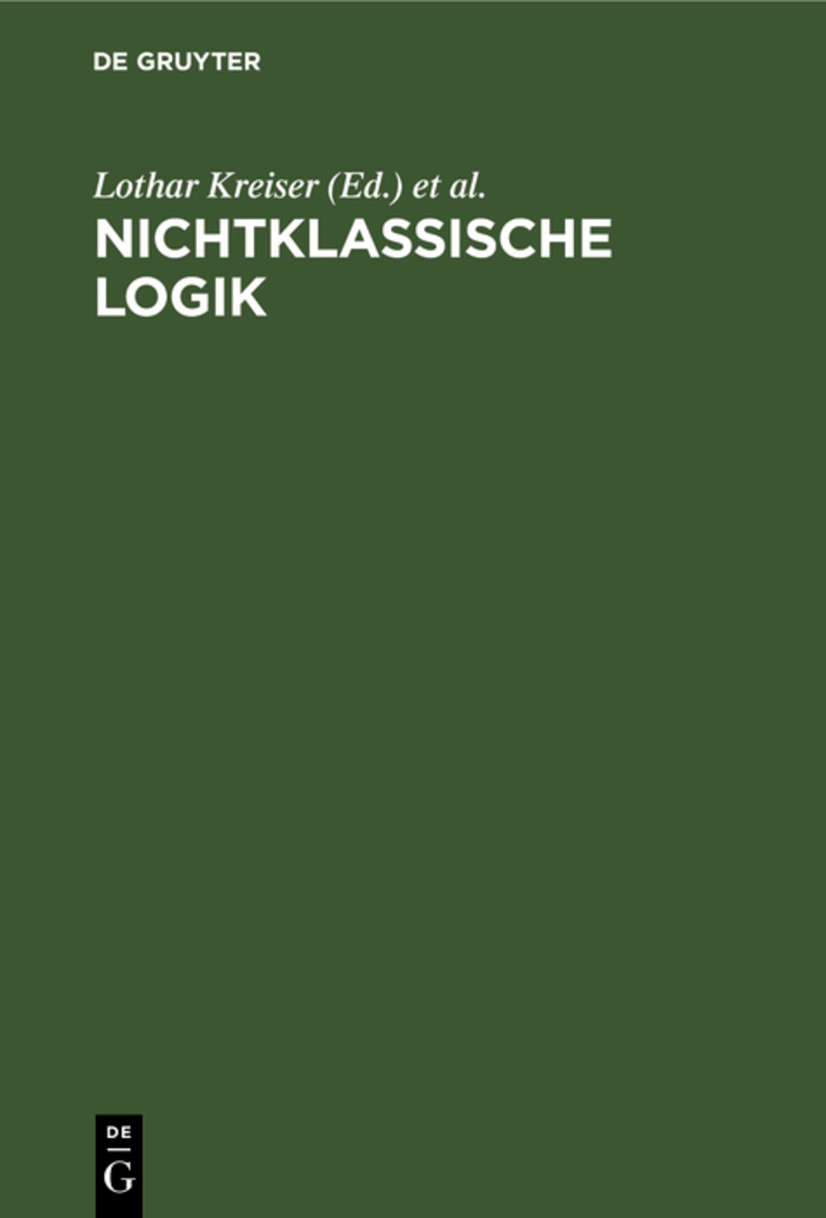 Cover image for Nichtklassische Logik ISBN 9783112620014