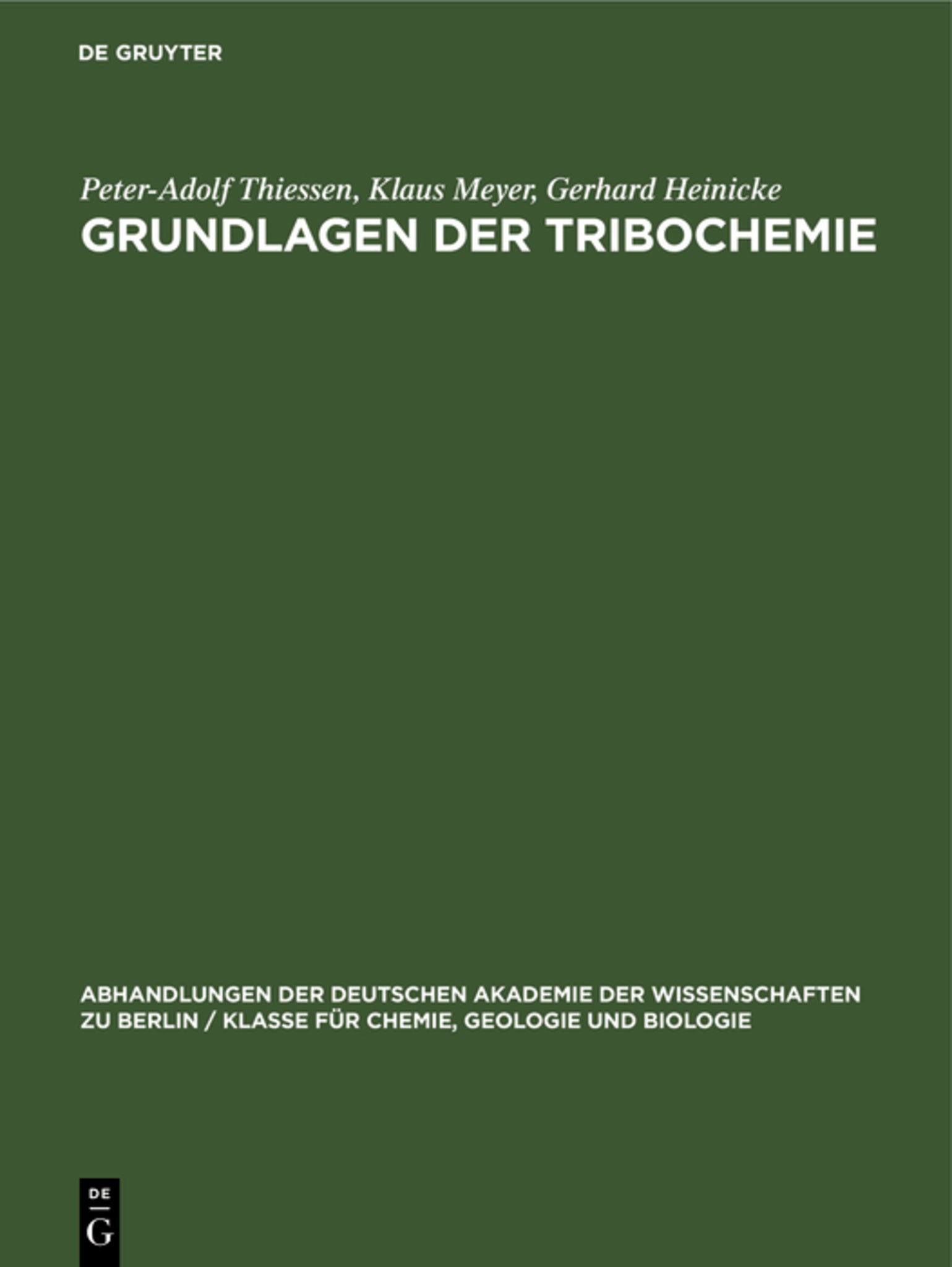 Grundlagen der Tribochemie