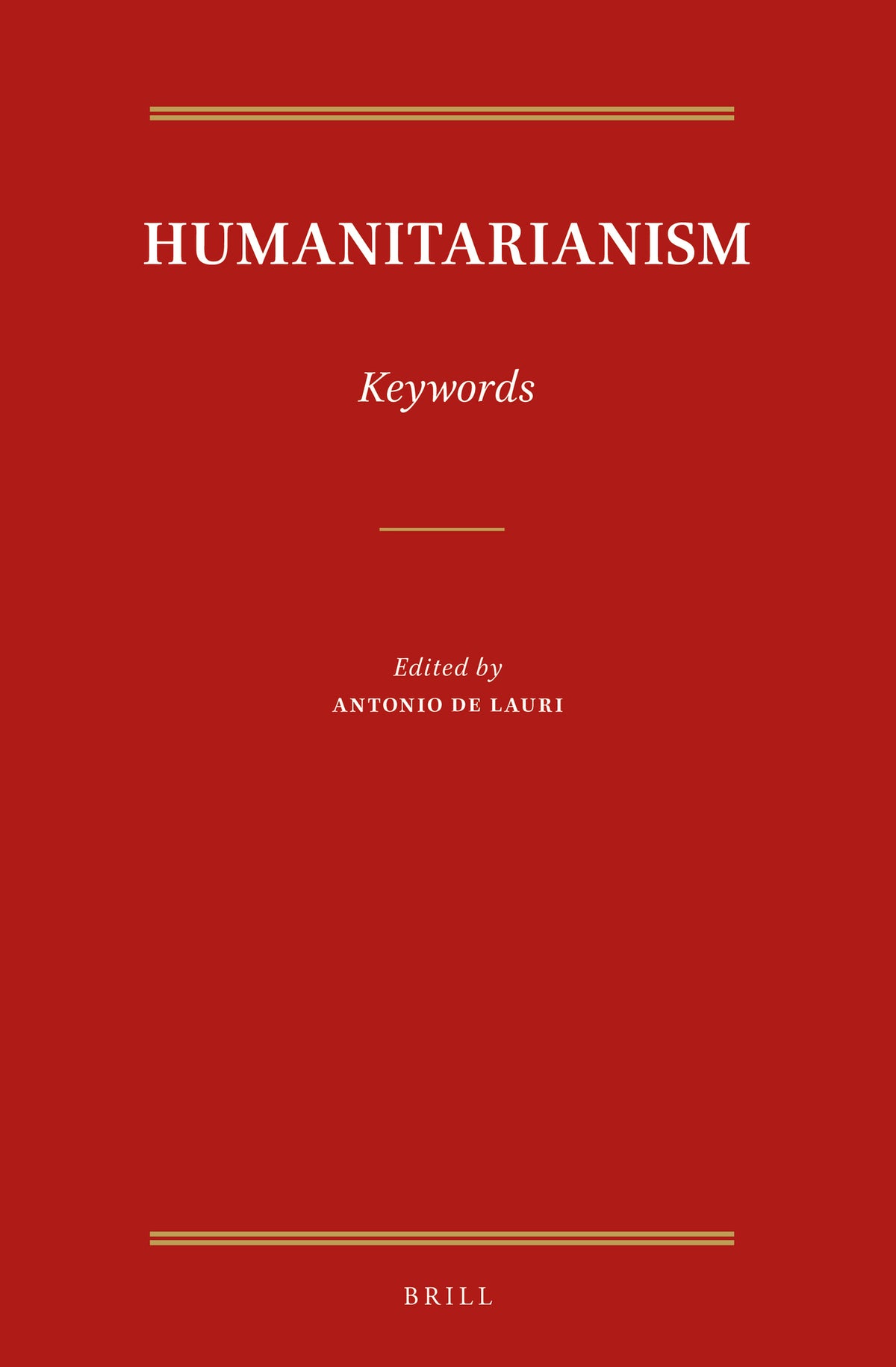 Cover image for Humanitarianism: Keywords ISBN 9789004431133