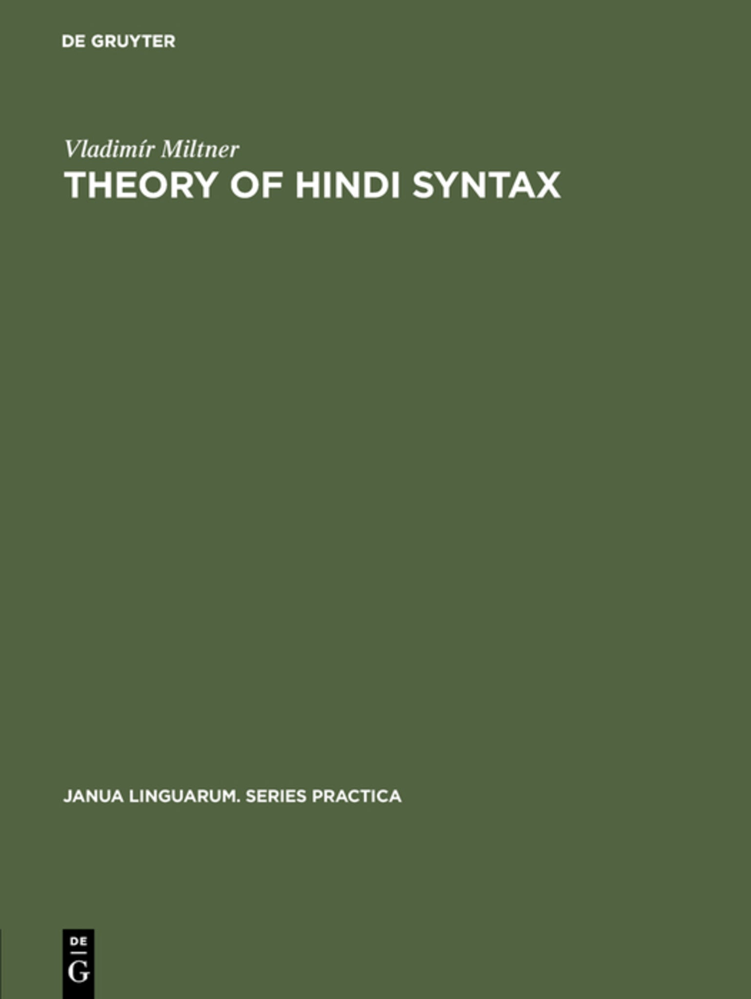 Theory of Hindi syntax