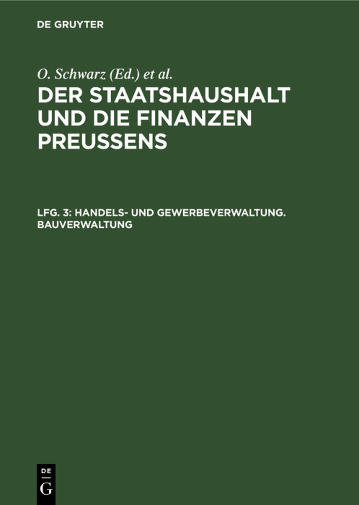 Handels- und Gewerbeverwaltung. Bauverwaltung