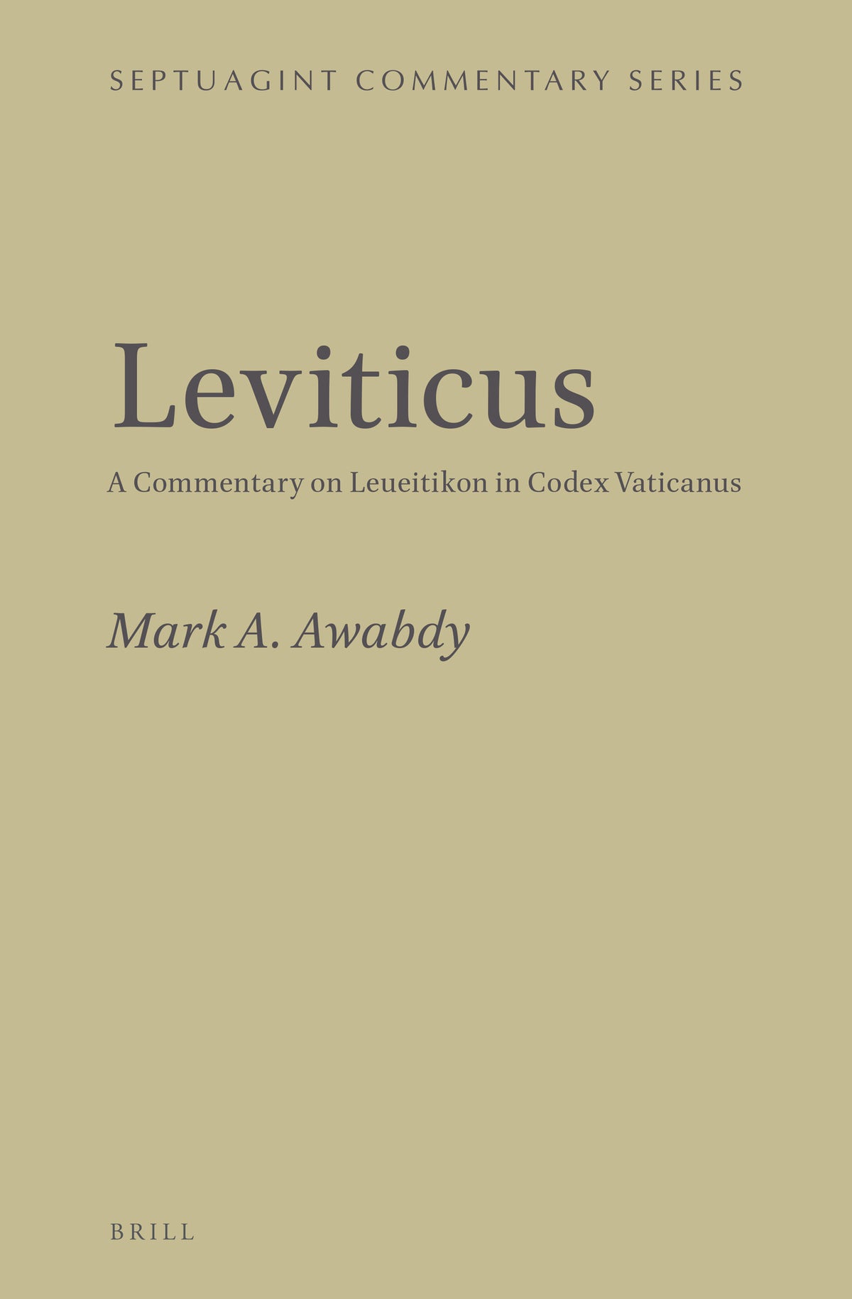 Cover image for Leviticus ISBN 9789004405523