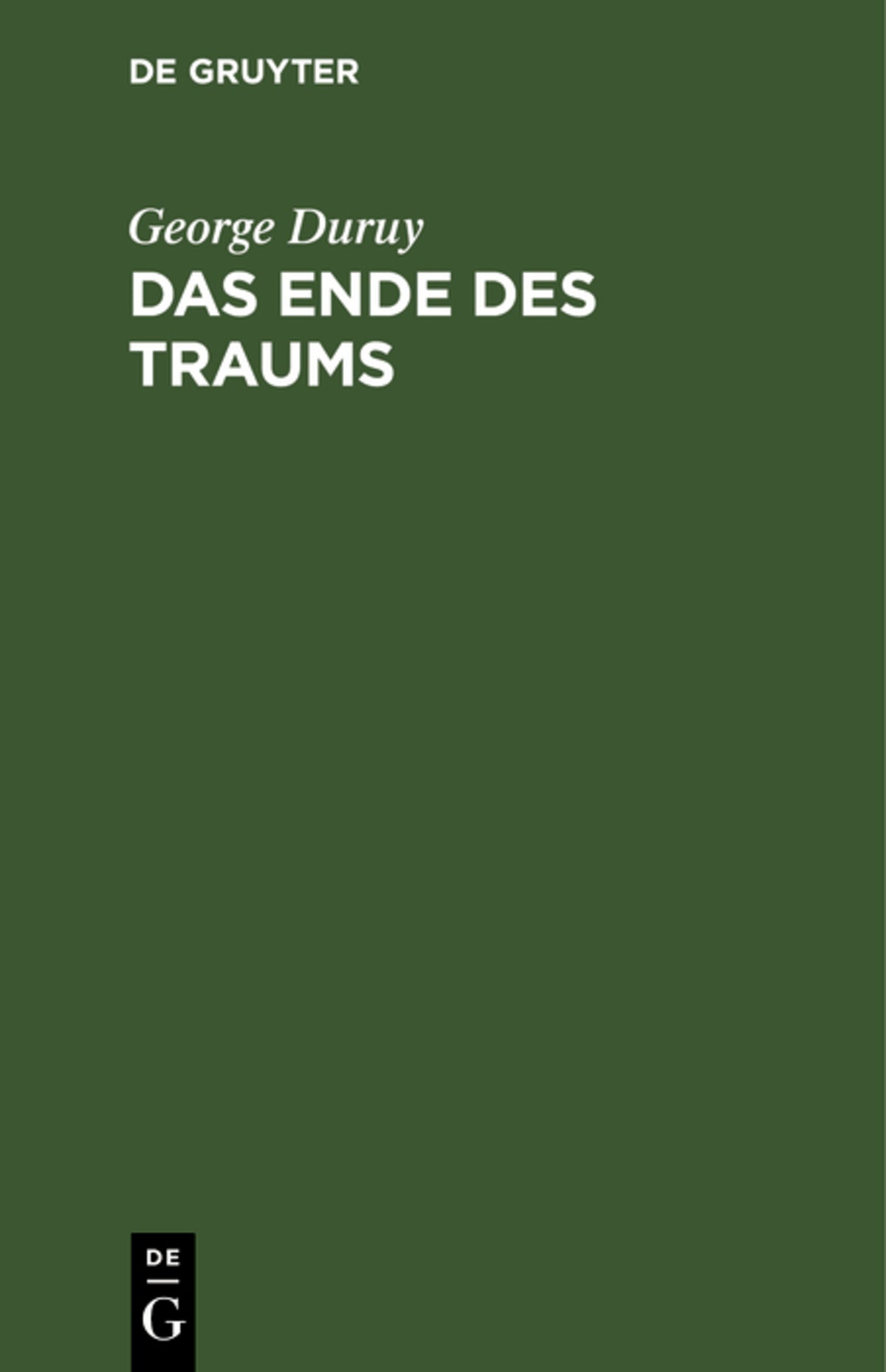 Cover image for Das Ende des Traums ISBN 9783112342138