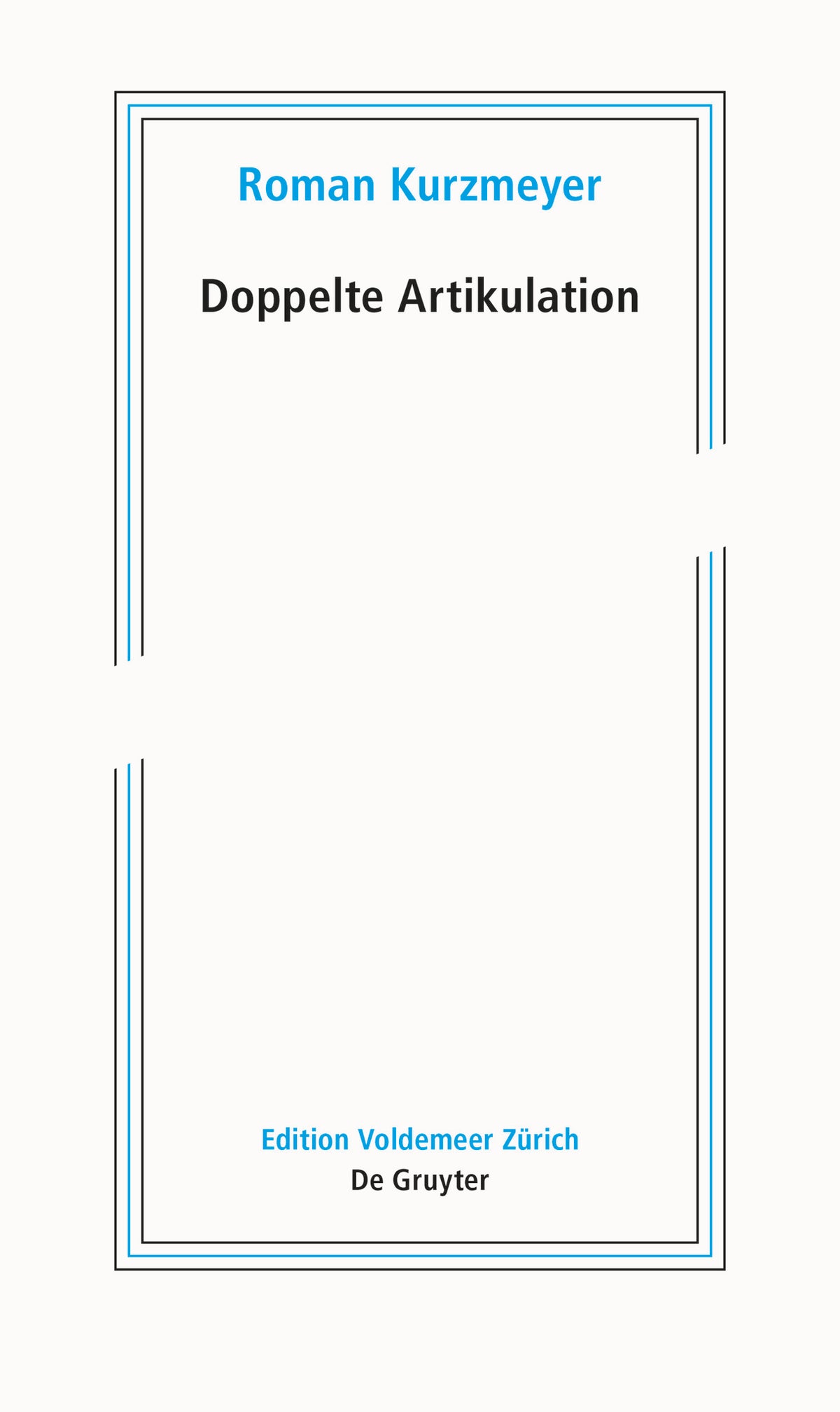 Cover image for Doppelte Artikulation ISBN 9783110791679