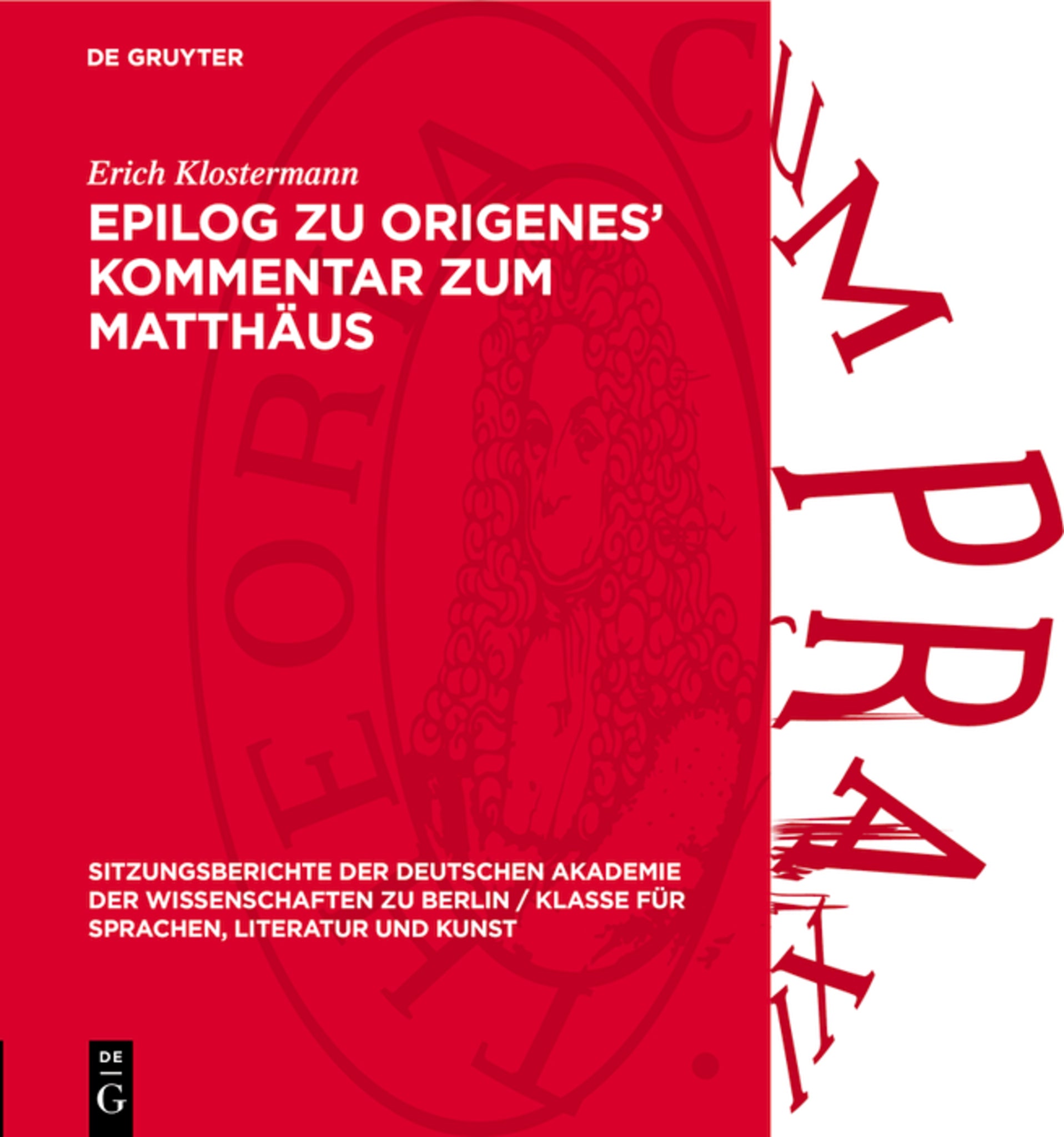 Epilog zu Origenes’ Kommentar zum Matthäus