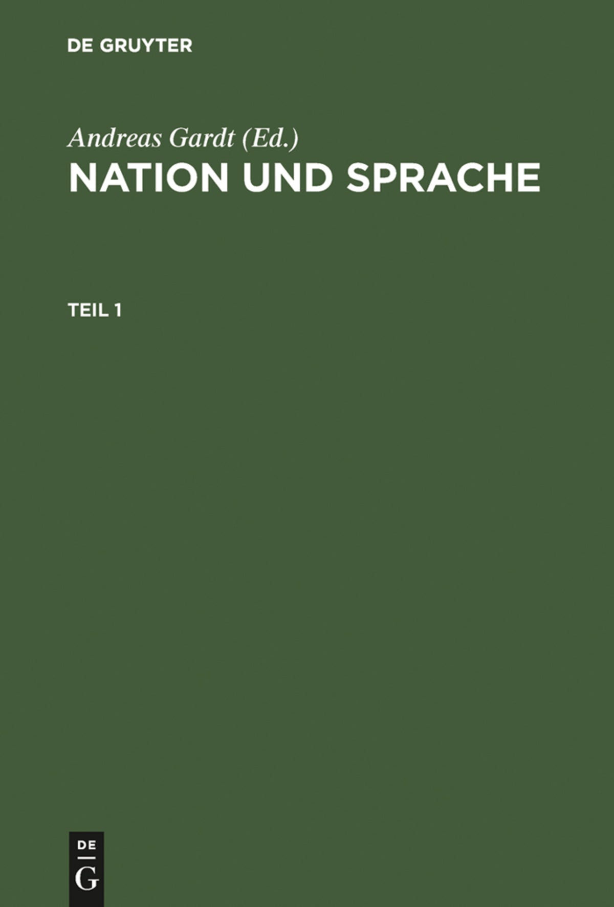 Cover image for Nation und Sprache ISBN 9783110148411