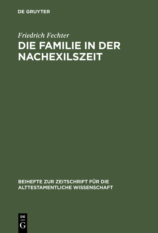 Die Familie in der Nachexilszeit