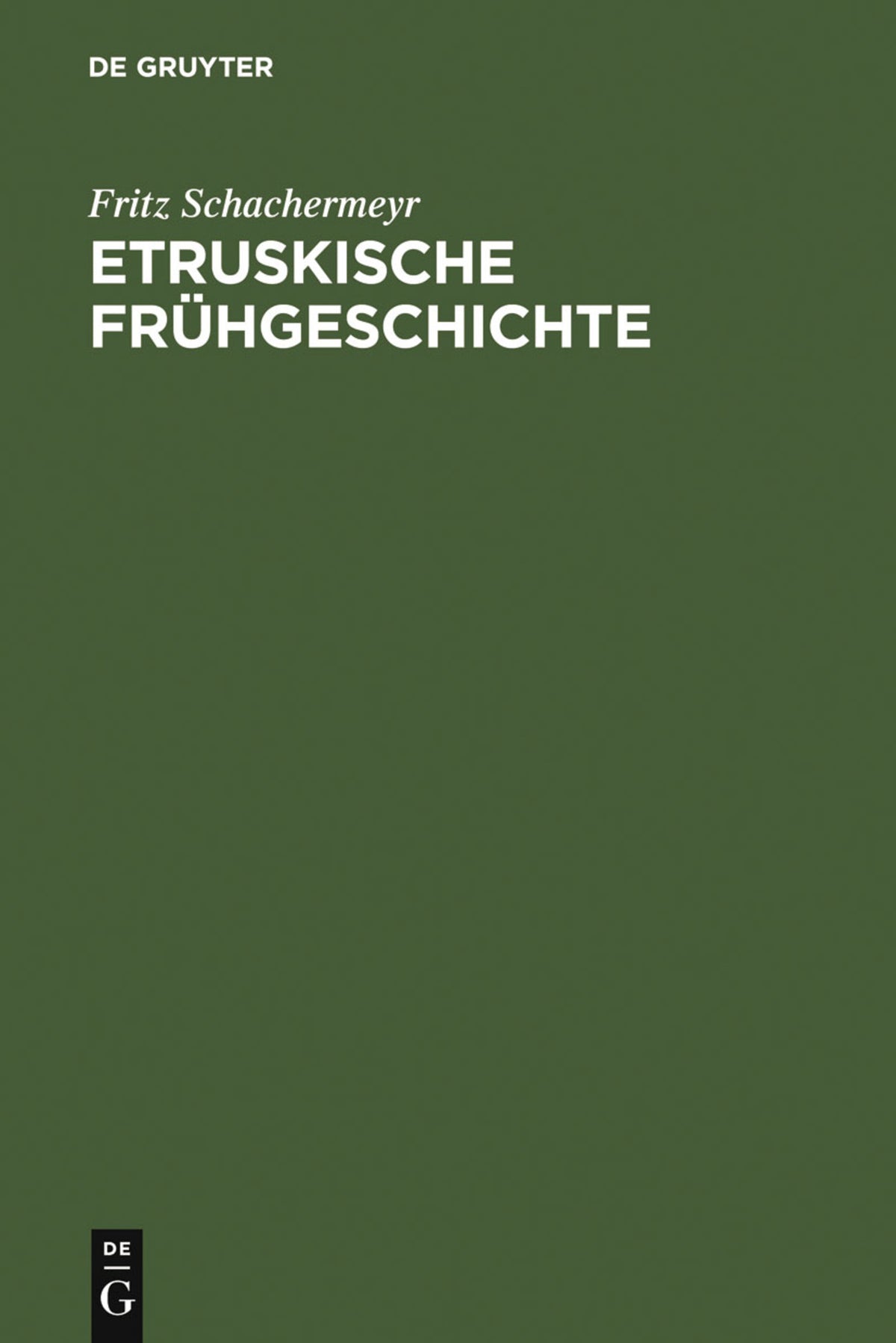 Cover image for Etruskische Frühgeschichte ISBN 9783111117713