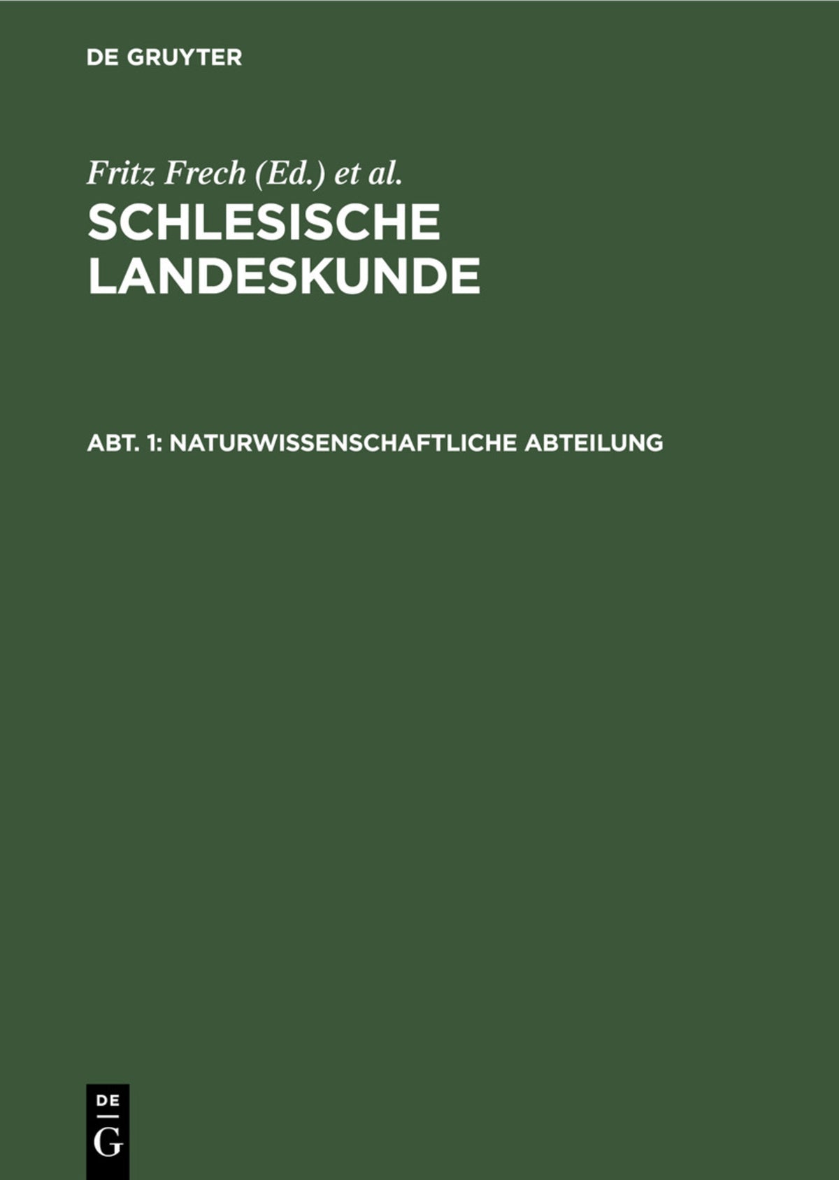 Cover image for Naturwissenschaftliche Abteilung ISBN 9783112366233