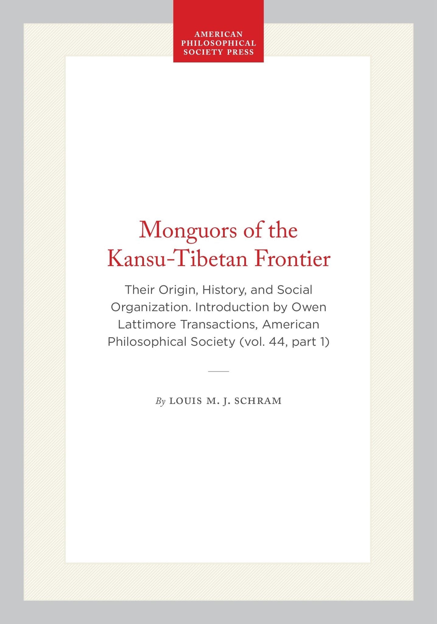 Monguors of the Kansu-Tibetan Frontier