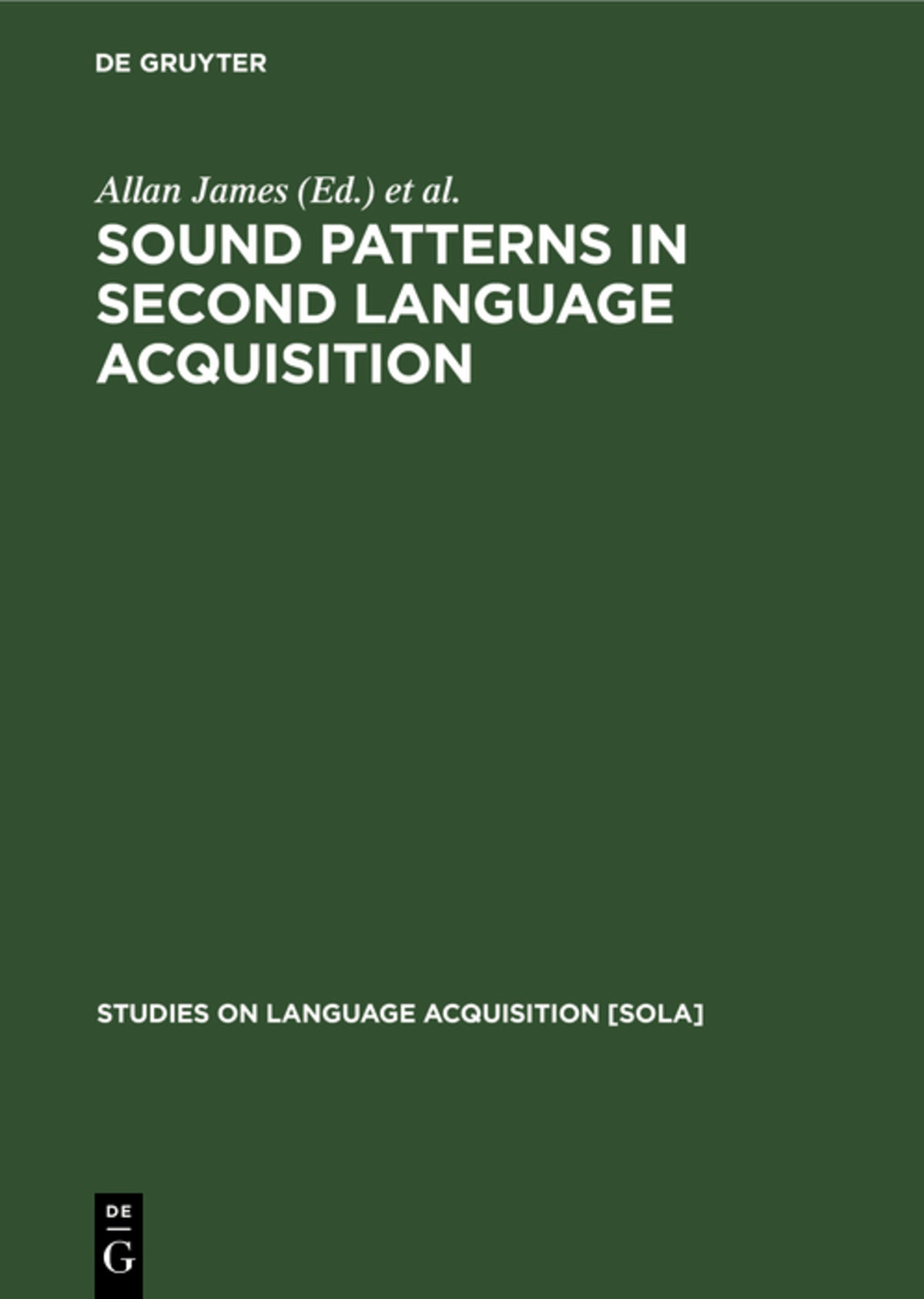 Cover image for Sound Patterns in Second Language Acquisition ISBN 9783110131239