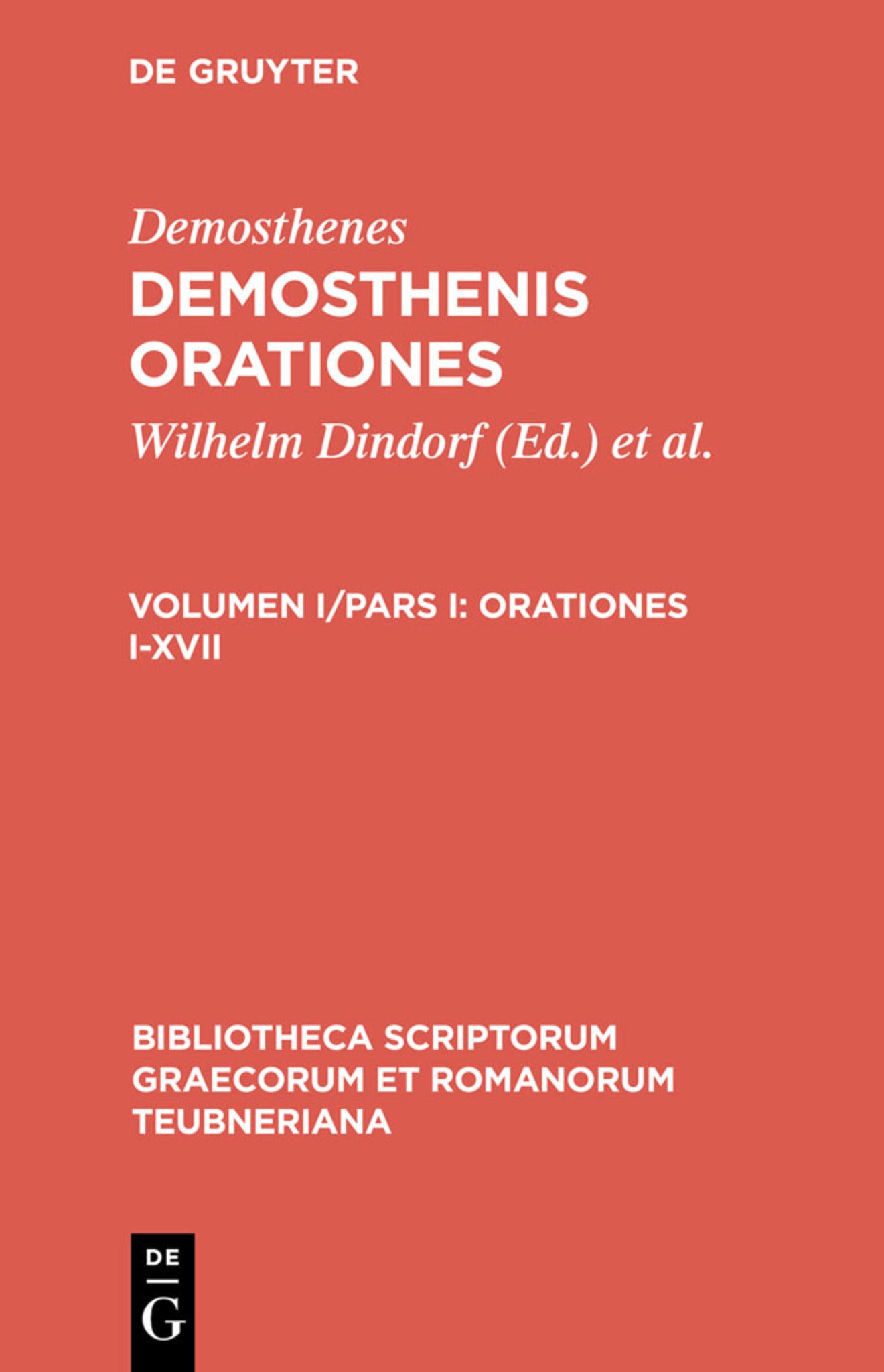 Cover image for Orationes I-XVII ISBN 9783111239590
