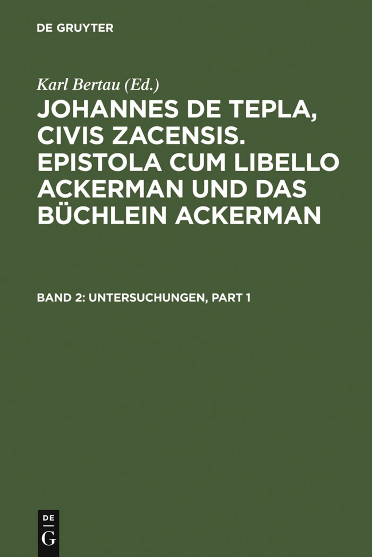 Cover image for Untersuchungen ISBN 9783110146349