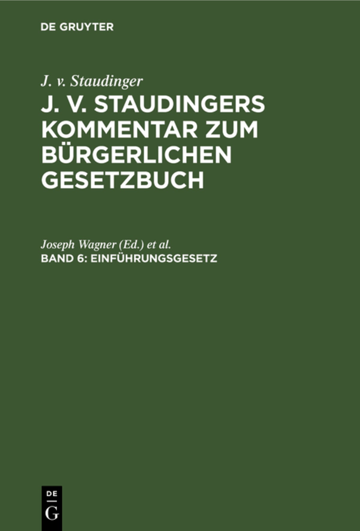 Cover image for Einführungsgesetz ISBN 9783112360170