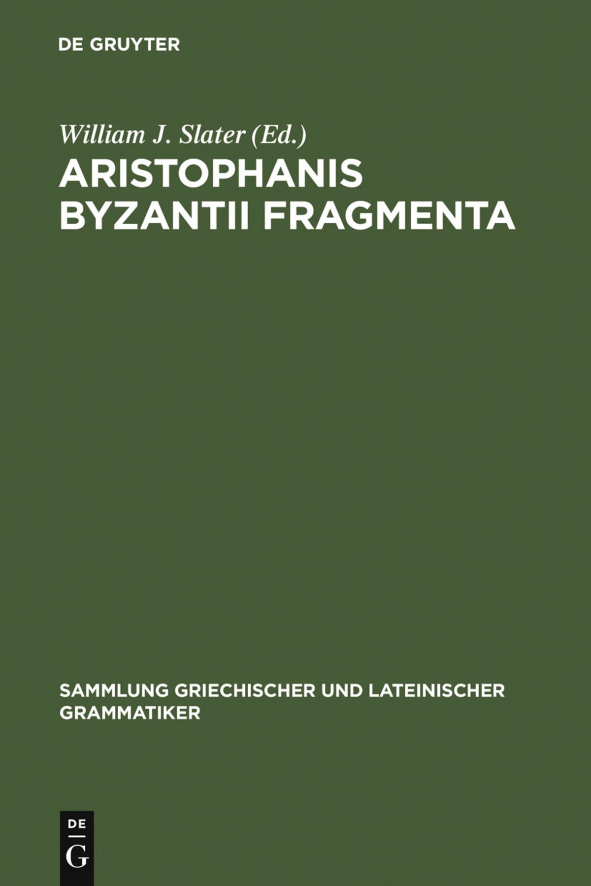 Cover image for Aristophanis Byzantii Fragmenta ISBN 9783110065558