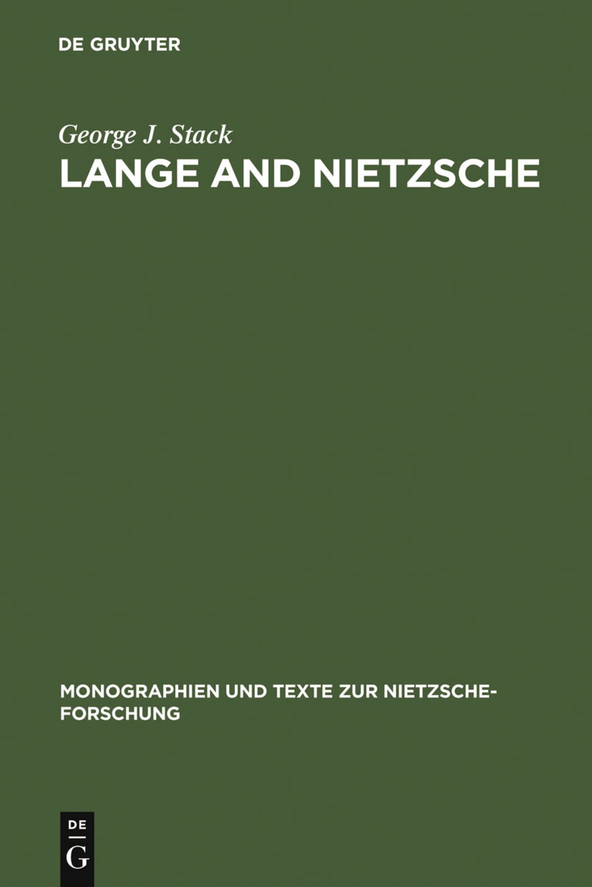 Cover image for Lange and Nietzsche ISBN 9783110088663