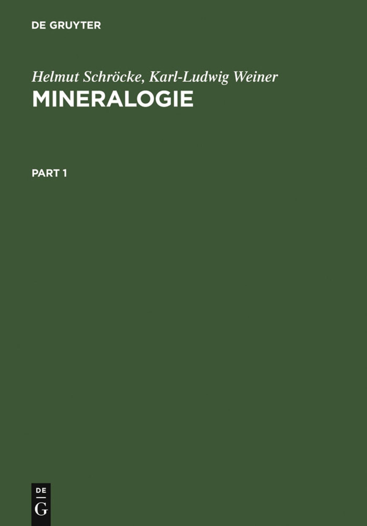 Cover image for Mineralogie ISBN 9783110068238