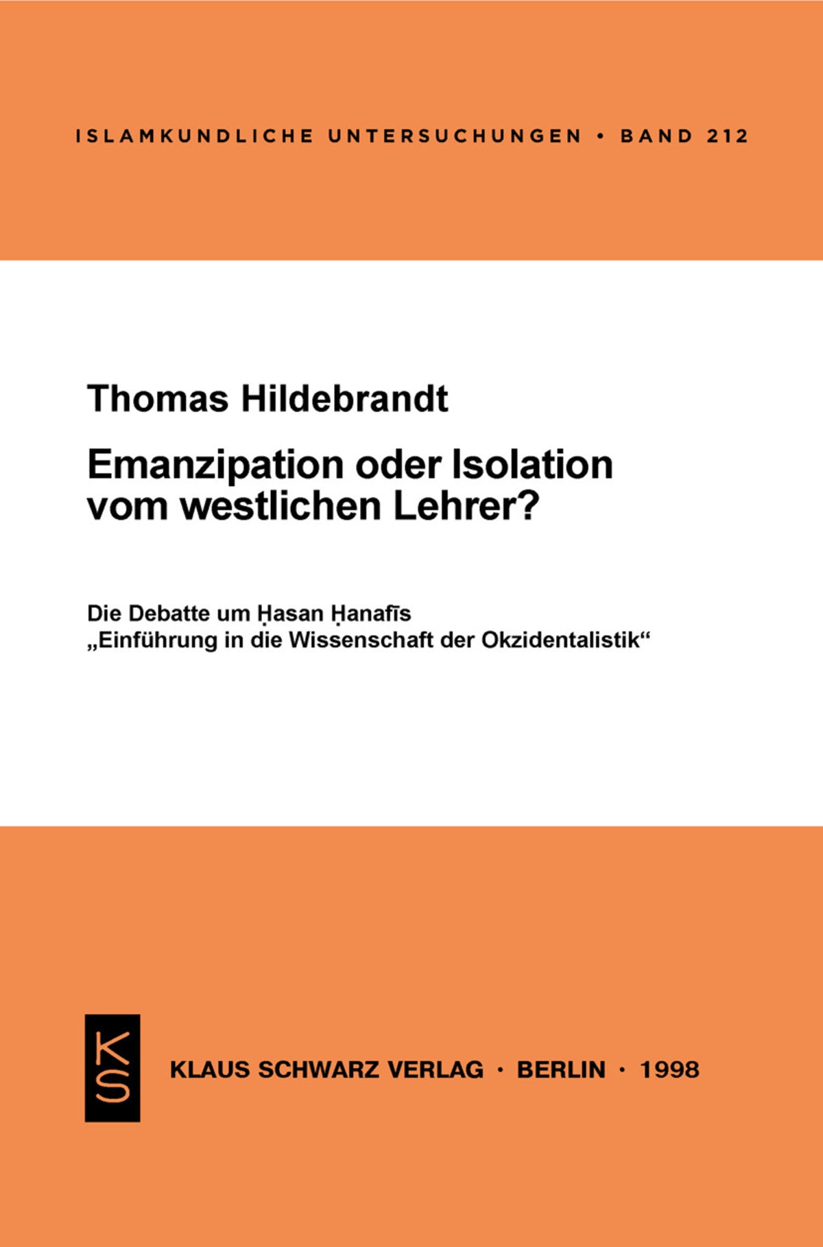 Cover image for Emanzipation oder Isolation vom westlichen Lehrer? ISBN 9783879972661