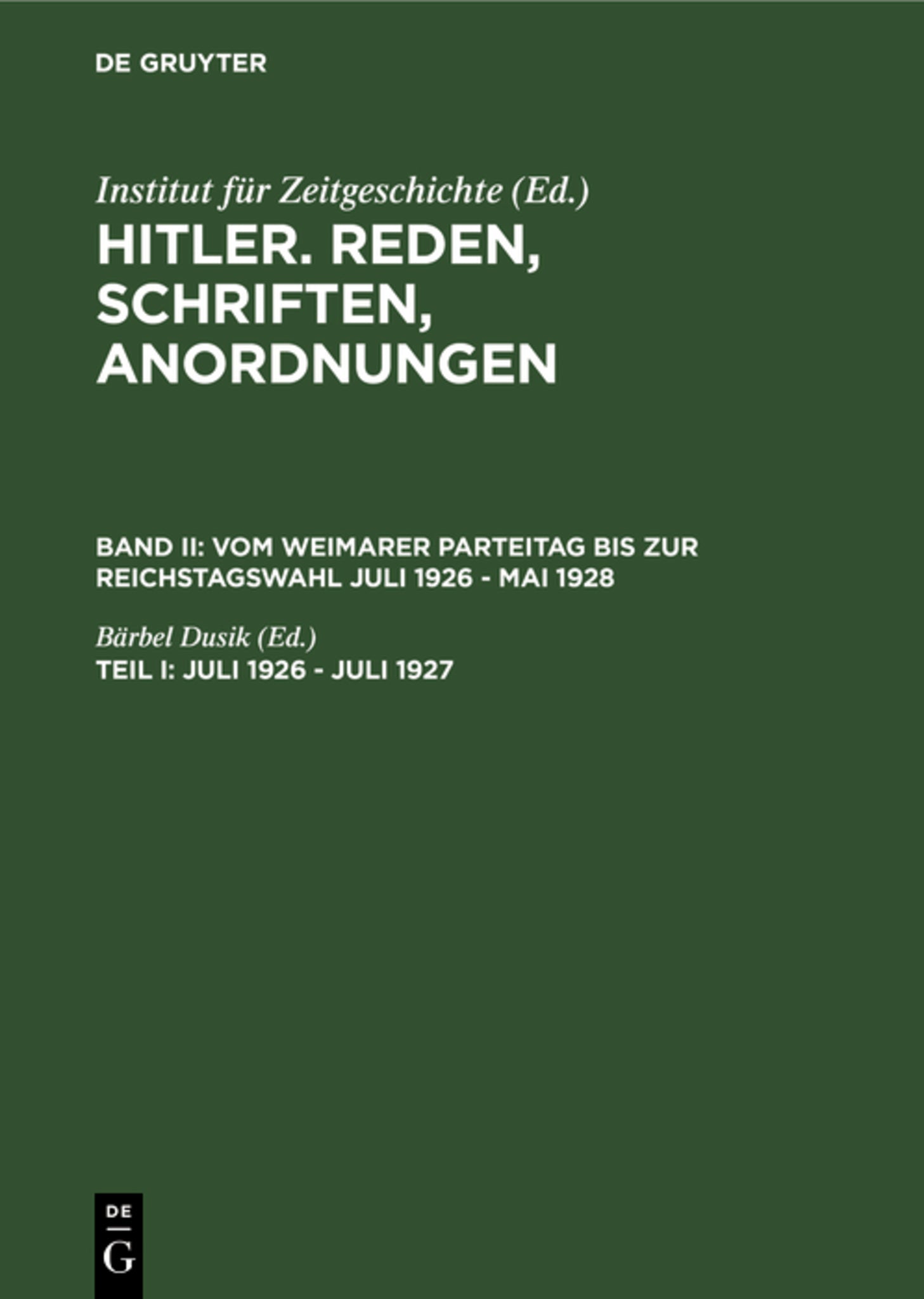 Juli 1926 - Juli 1927