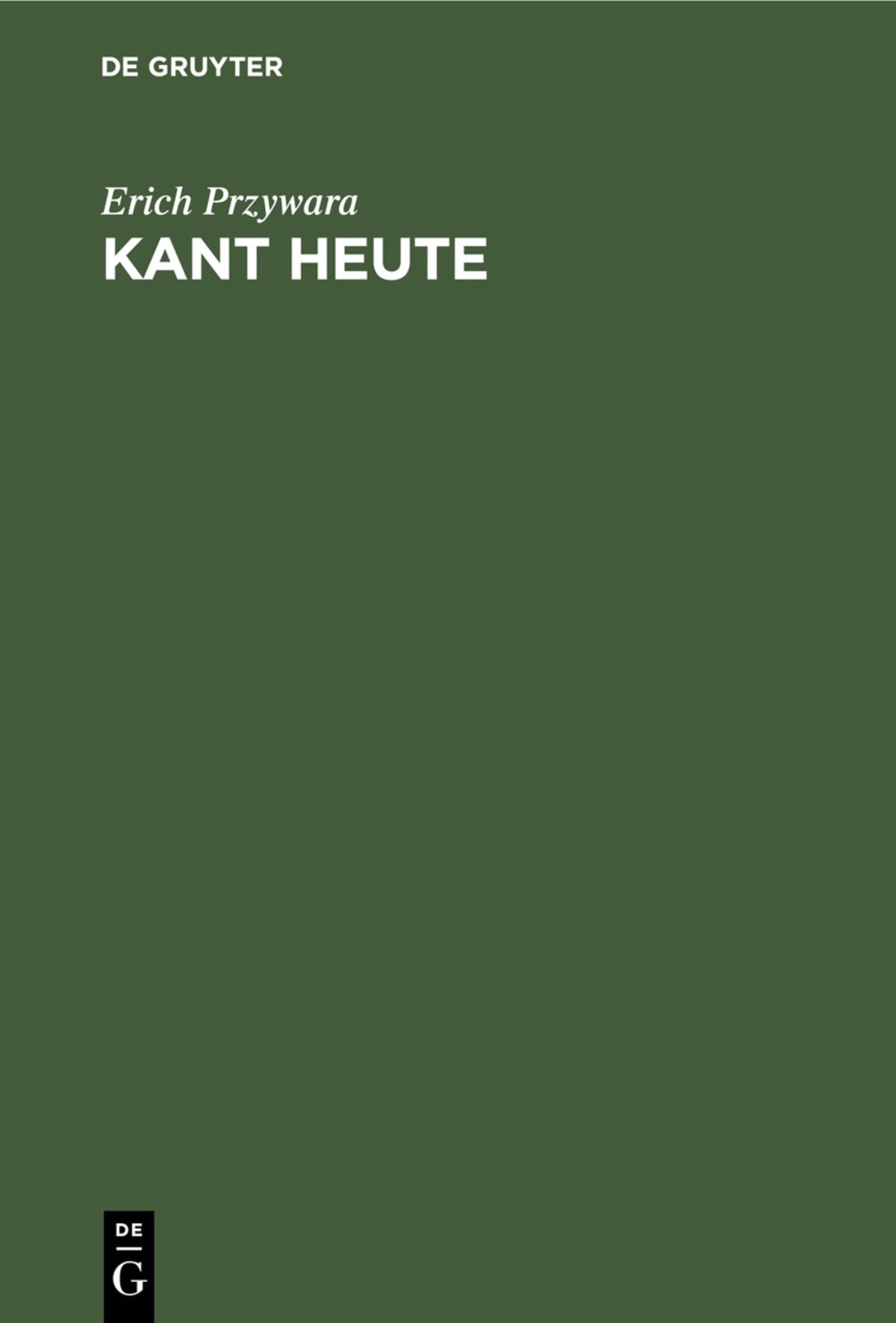 Cover image for Kant Heute ISBN 9783486763058
