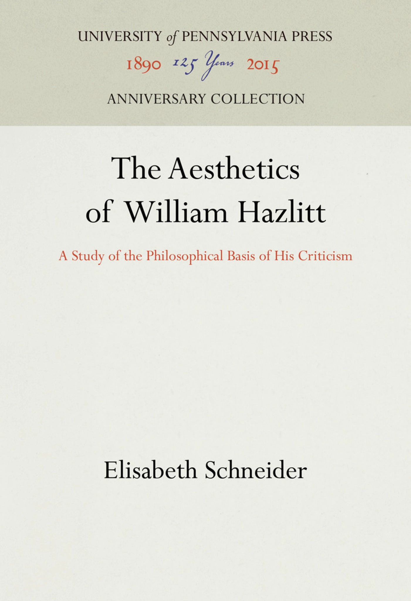 The Aesthetics of William Hazlitt