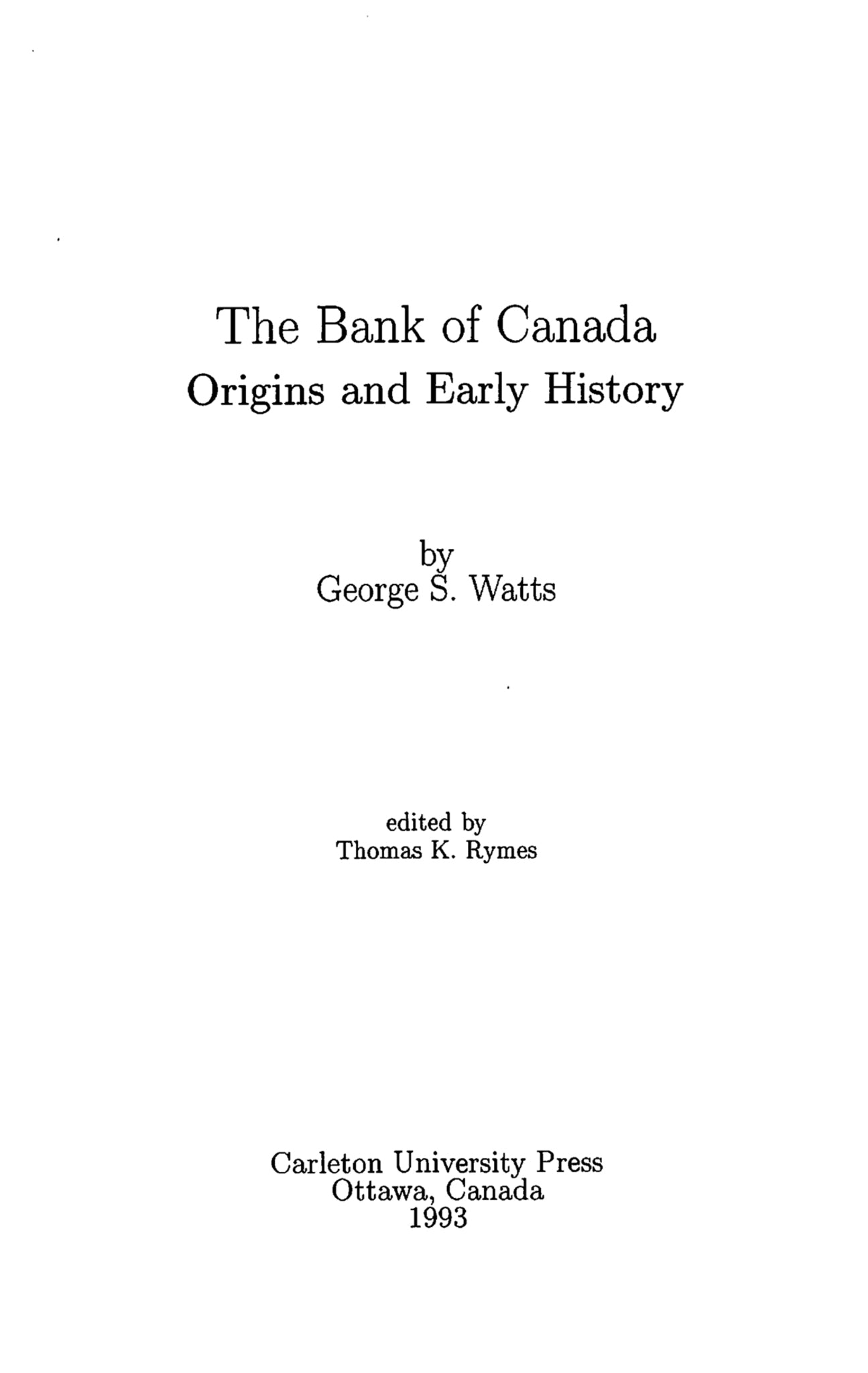 Bank of Canada/La Banque du Canada