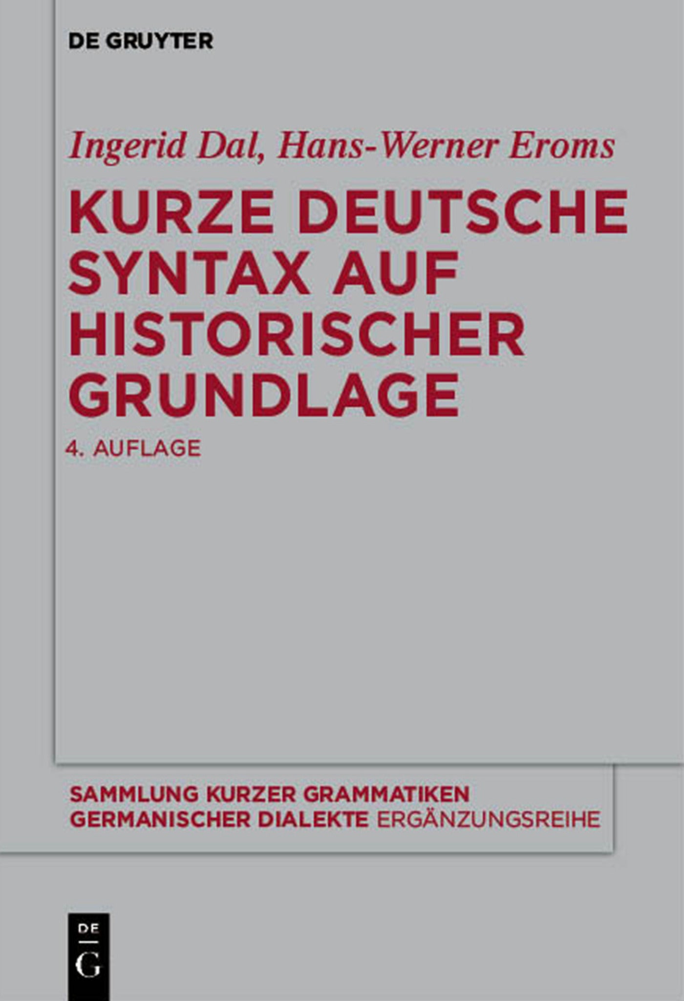 Kurze deutsche Syntax auf historischer Grundlage