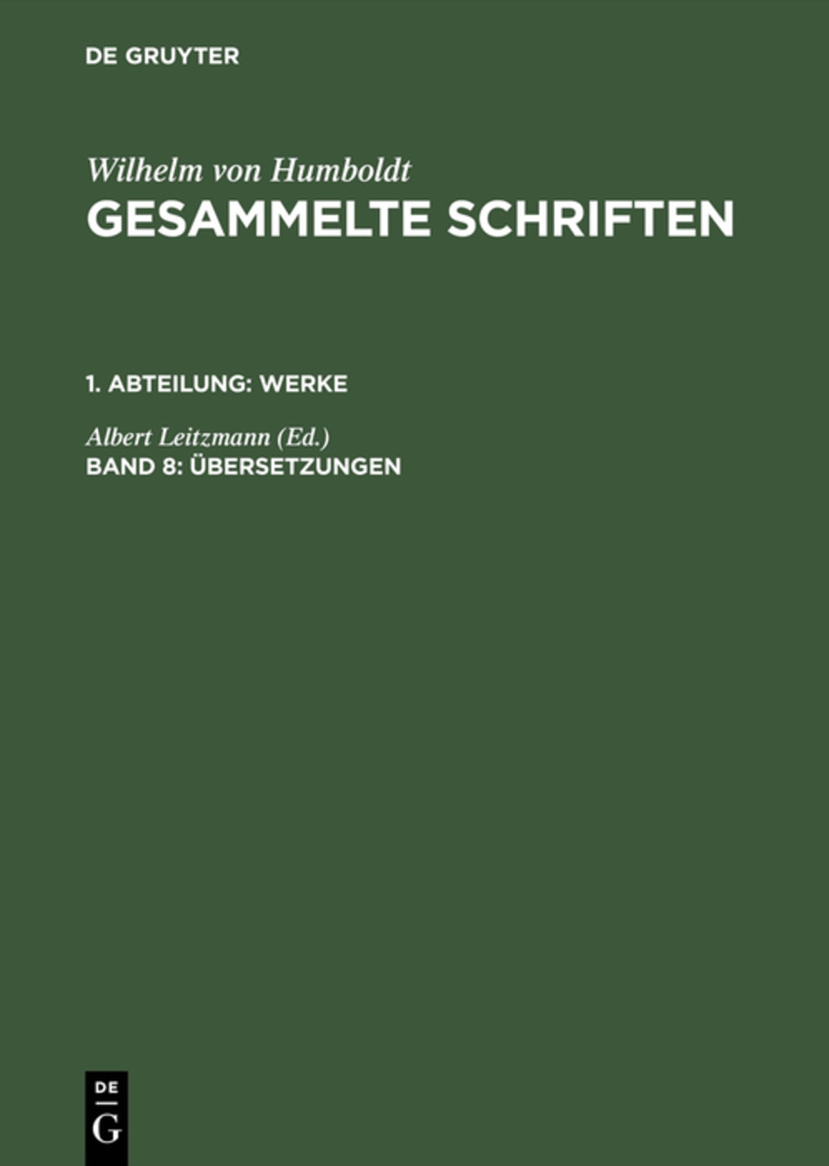 Cover image for Übersetzungen ISBN 9783110192605