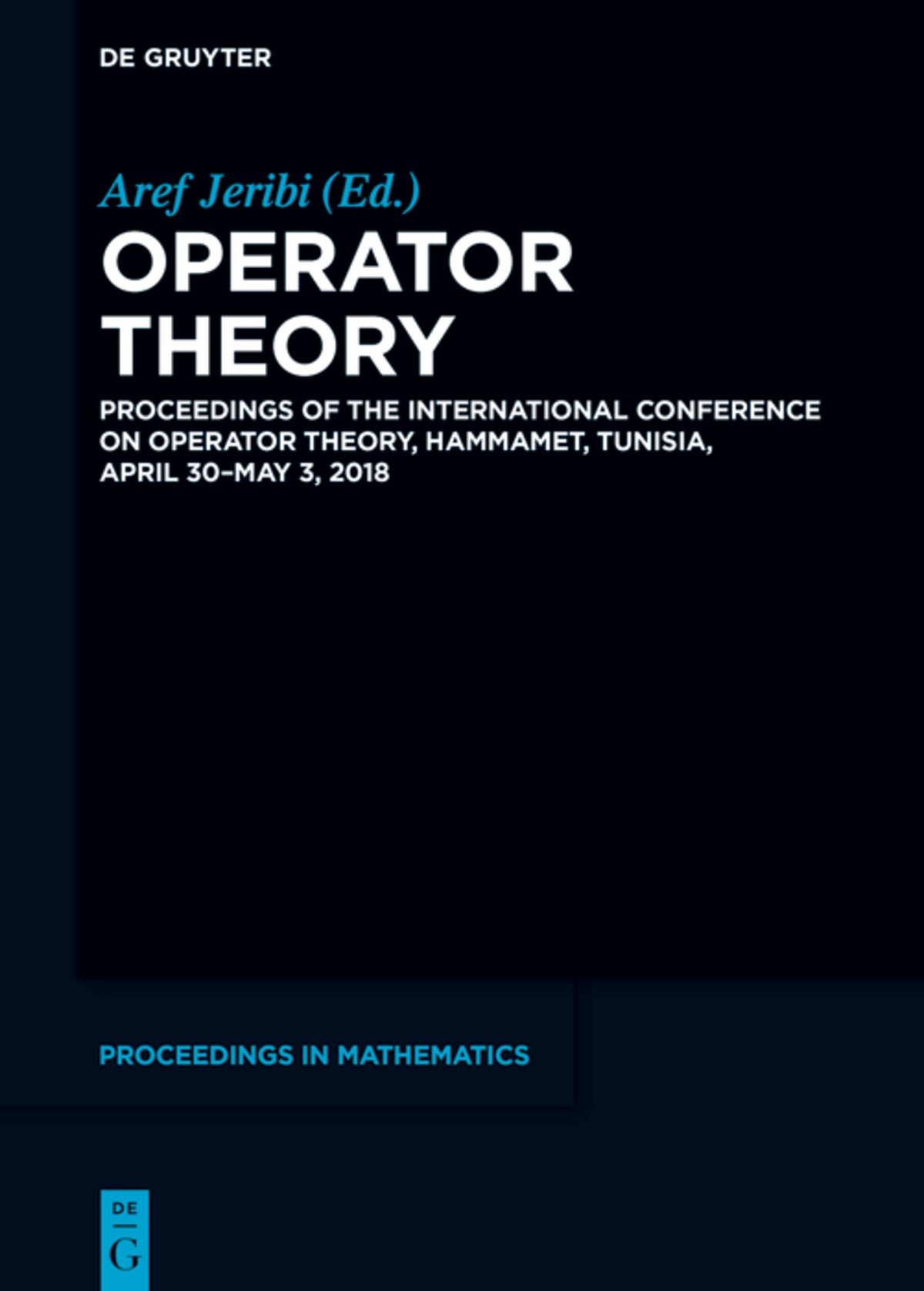 Cover image for Operator Theory ISBN 9783110596861