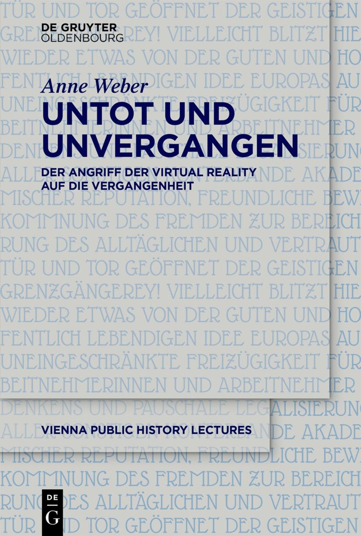 Cover image for Untot und unvergangen | Undead and Never Past ISBN 9783112235034