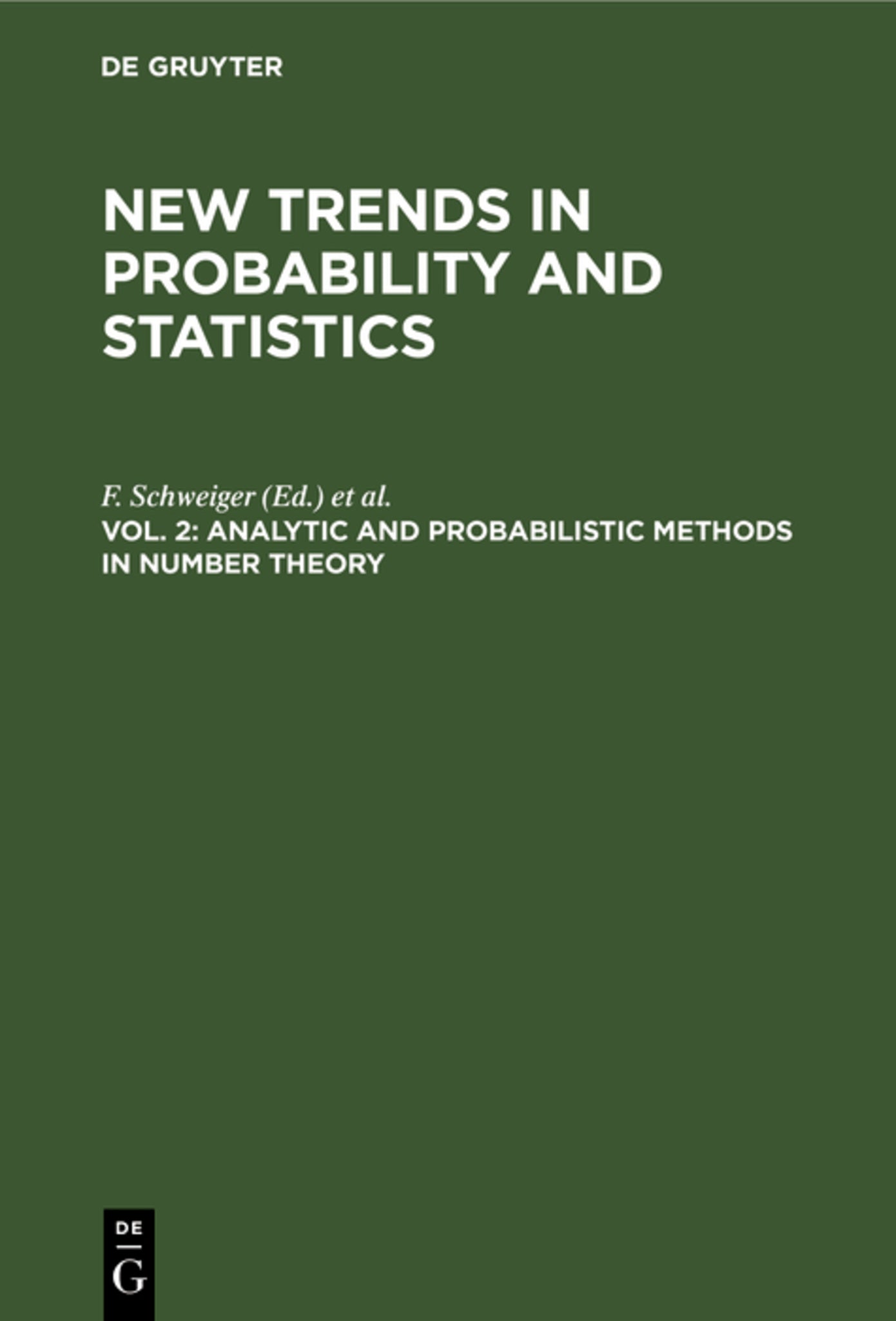 Cover image for Analytic and Probabilistic Methods in Number Theory ISBN 9783112303078