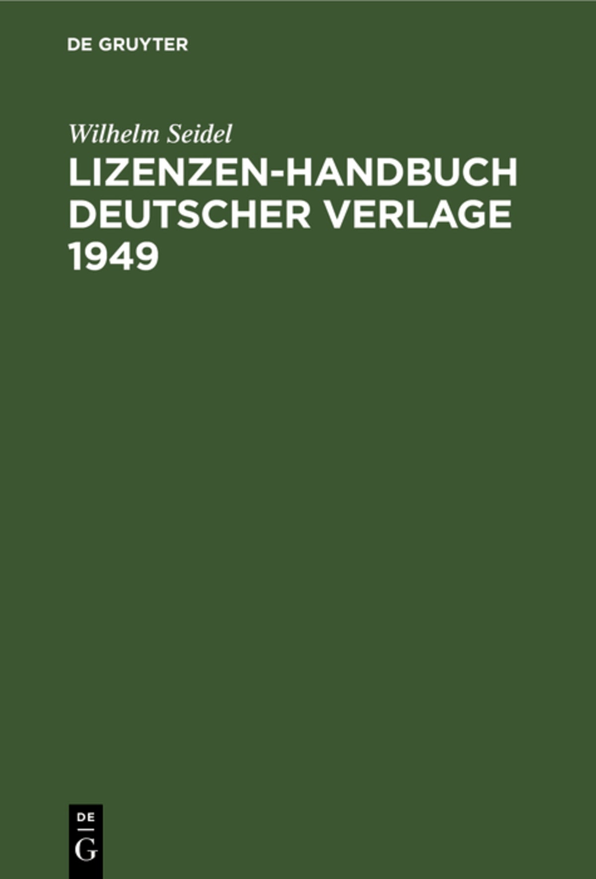 Lizenzen-Handbuch deutscher Verlage 1949
