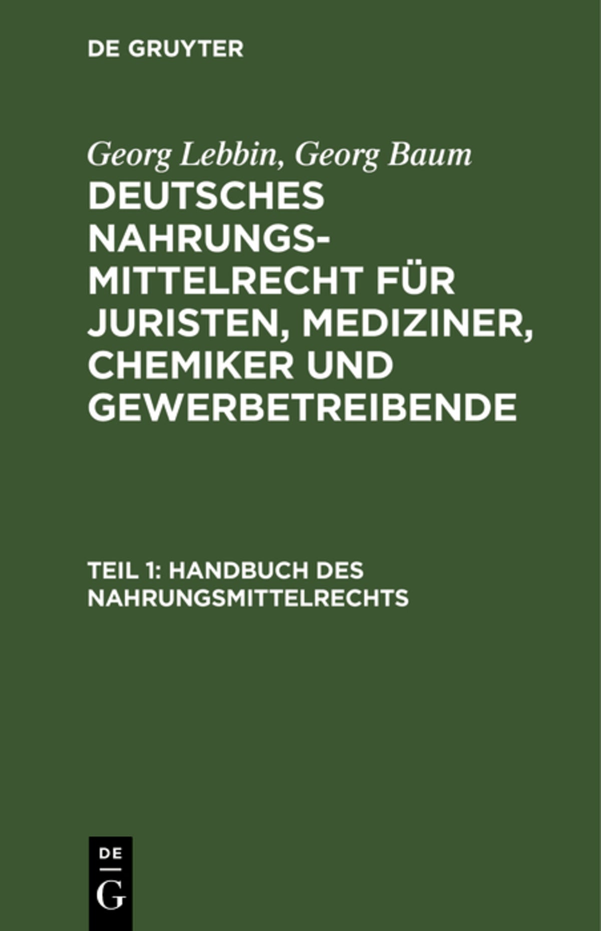 Handbuch des Nahrungsmittelrechts
