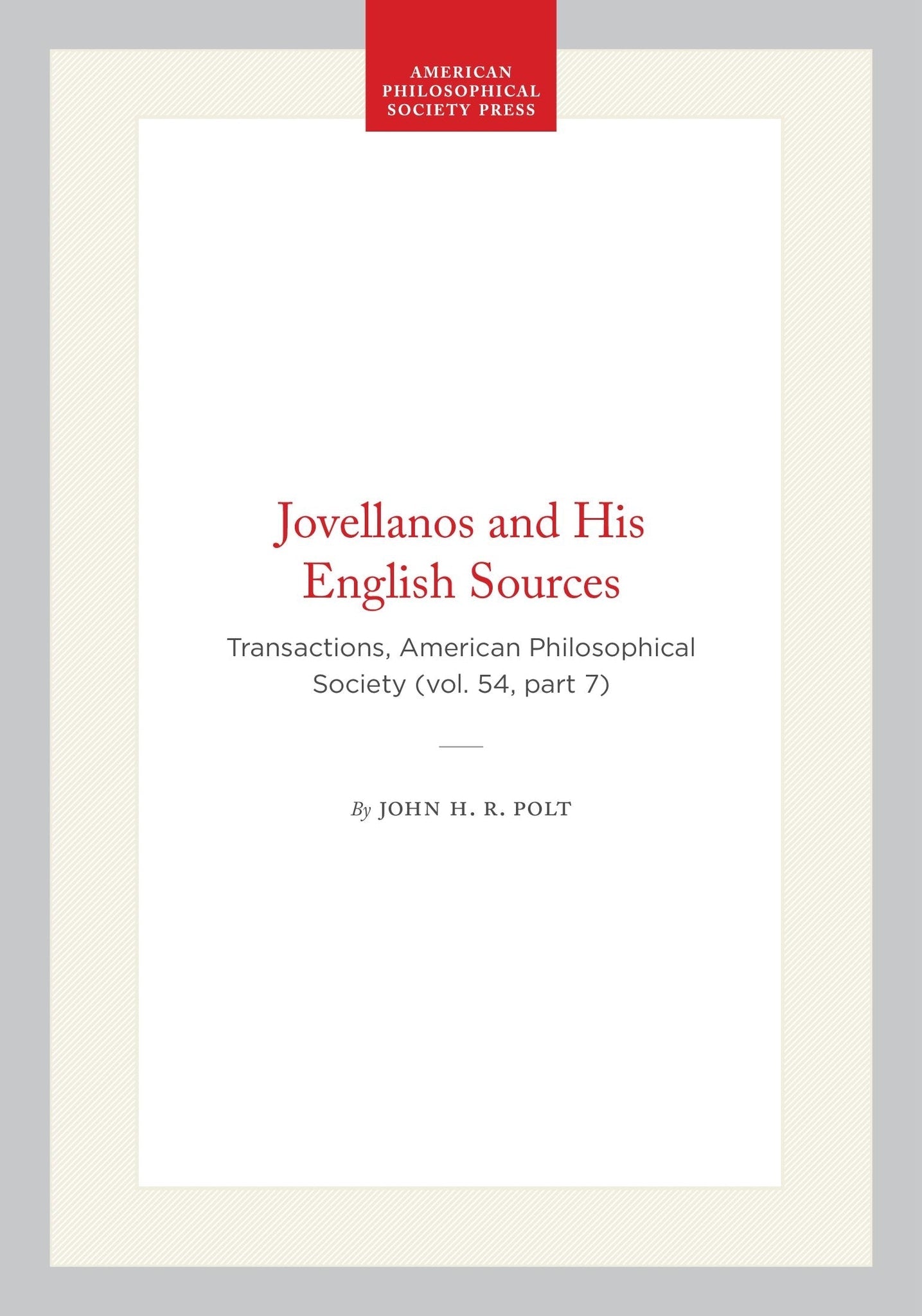 Jovellanos and His English Sources