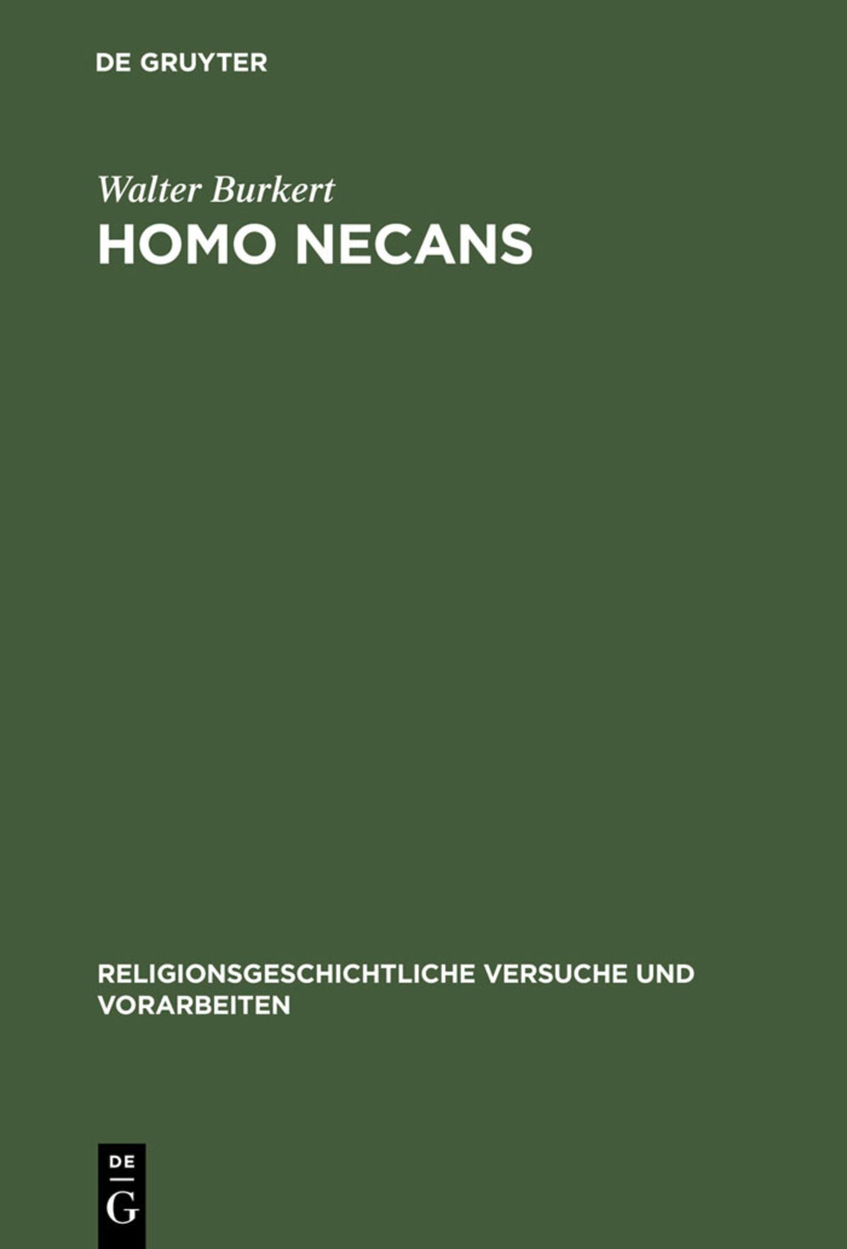 Cover image for Homo Necans ISBN 9783110150995
