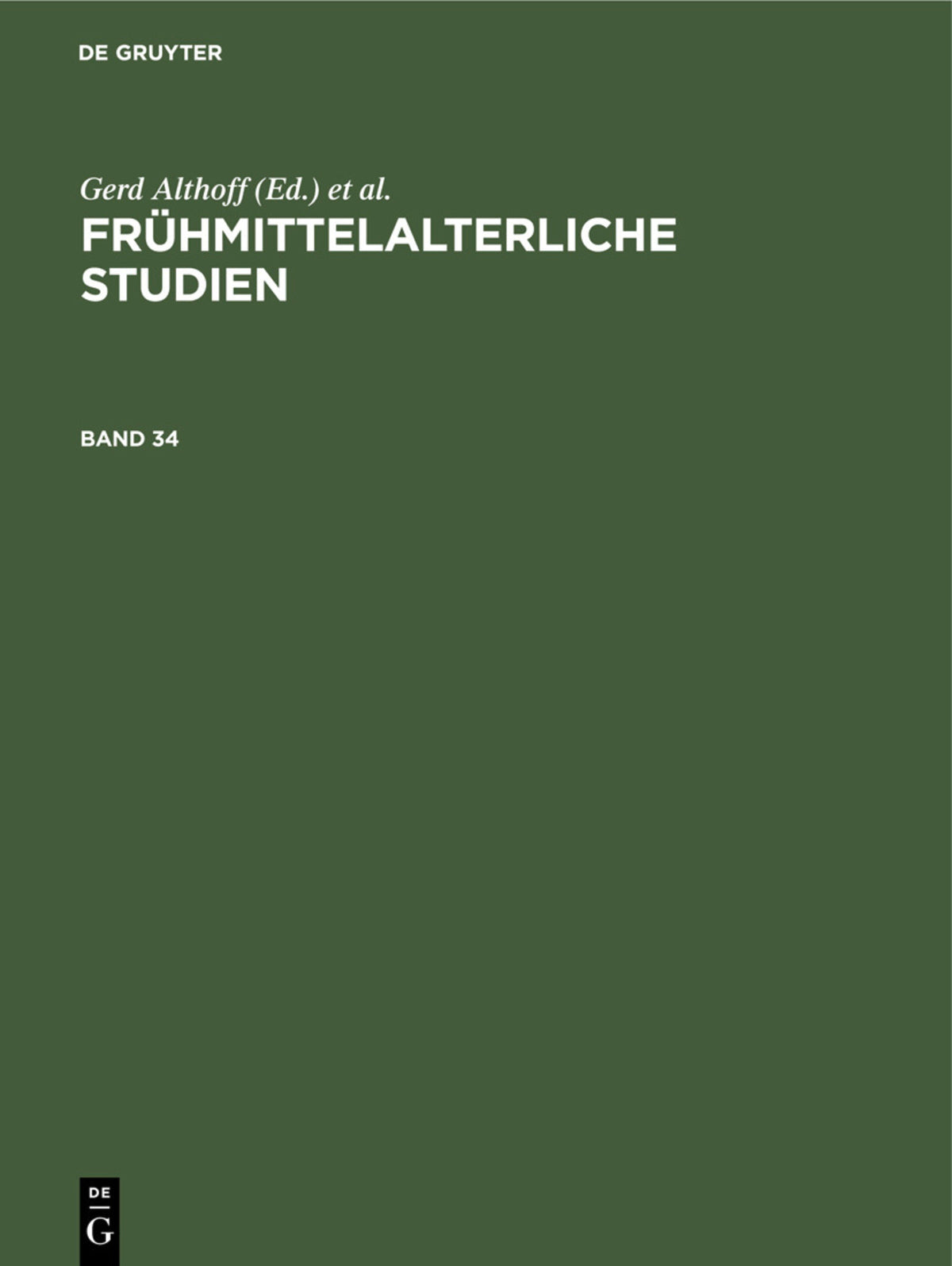 Cover image for Frühmittelalterliche Studien. Band 34 ISBN 9783112422052