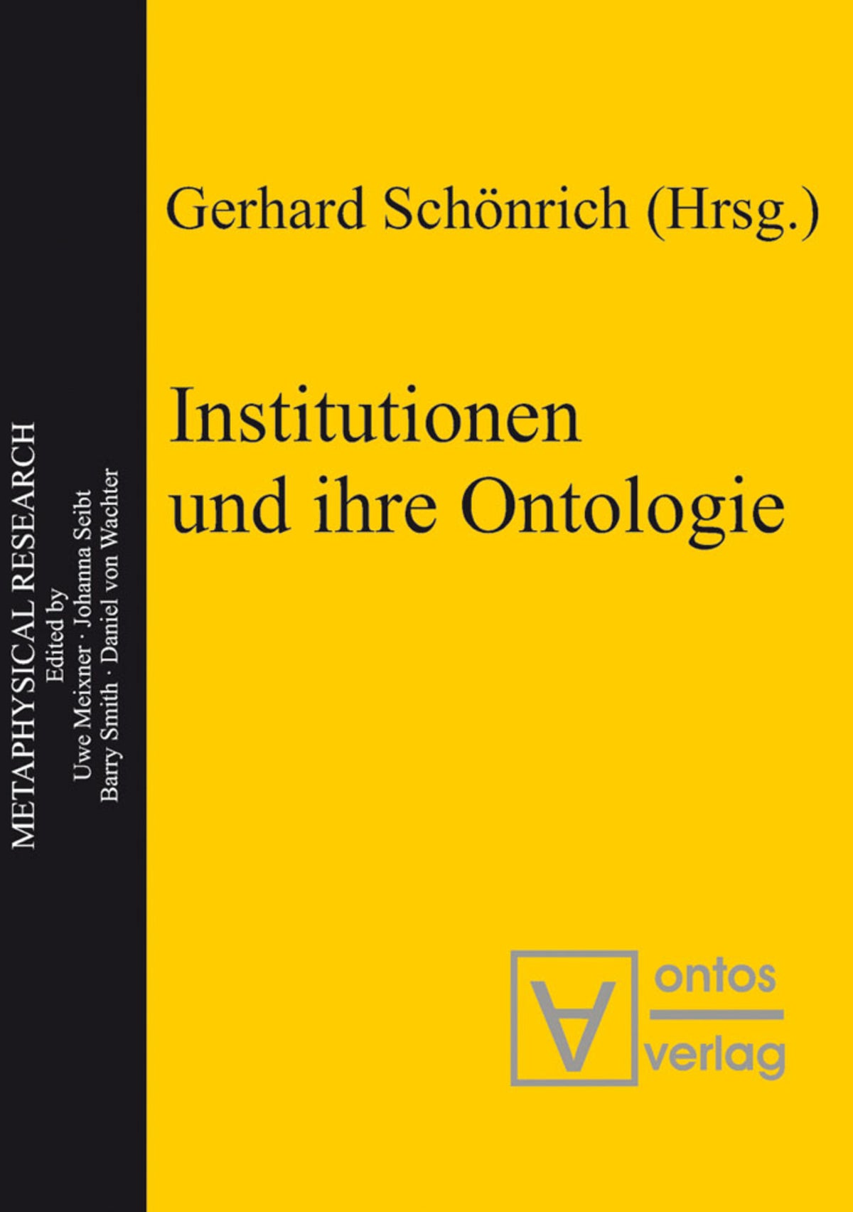 Cover image for Institutionen und ihre Ontologie ISBN 9783110324433