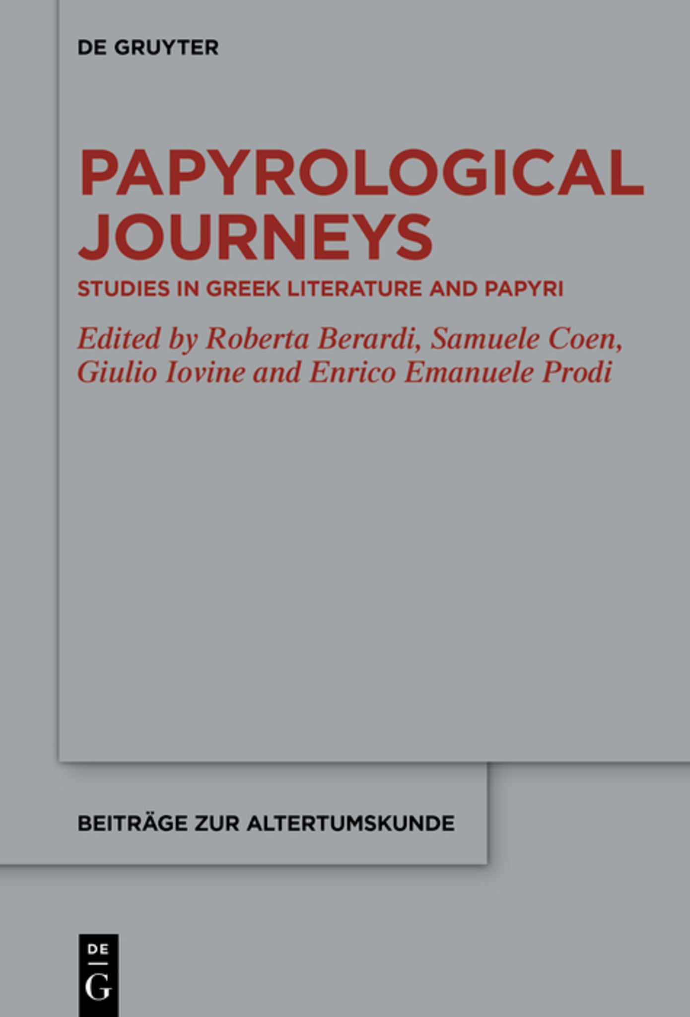 Papyrological Journeys