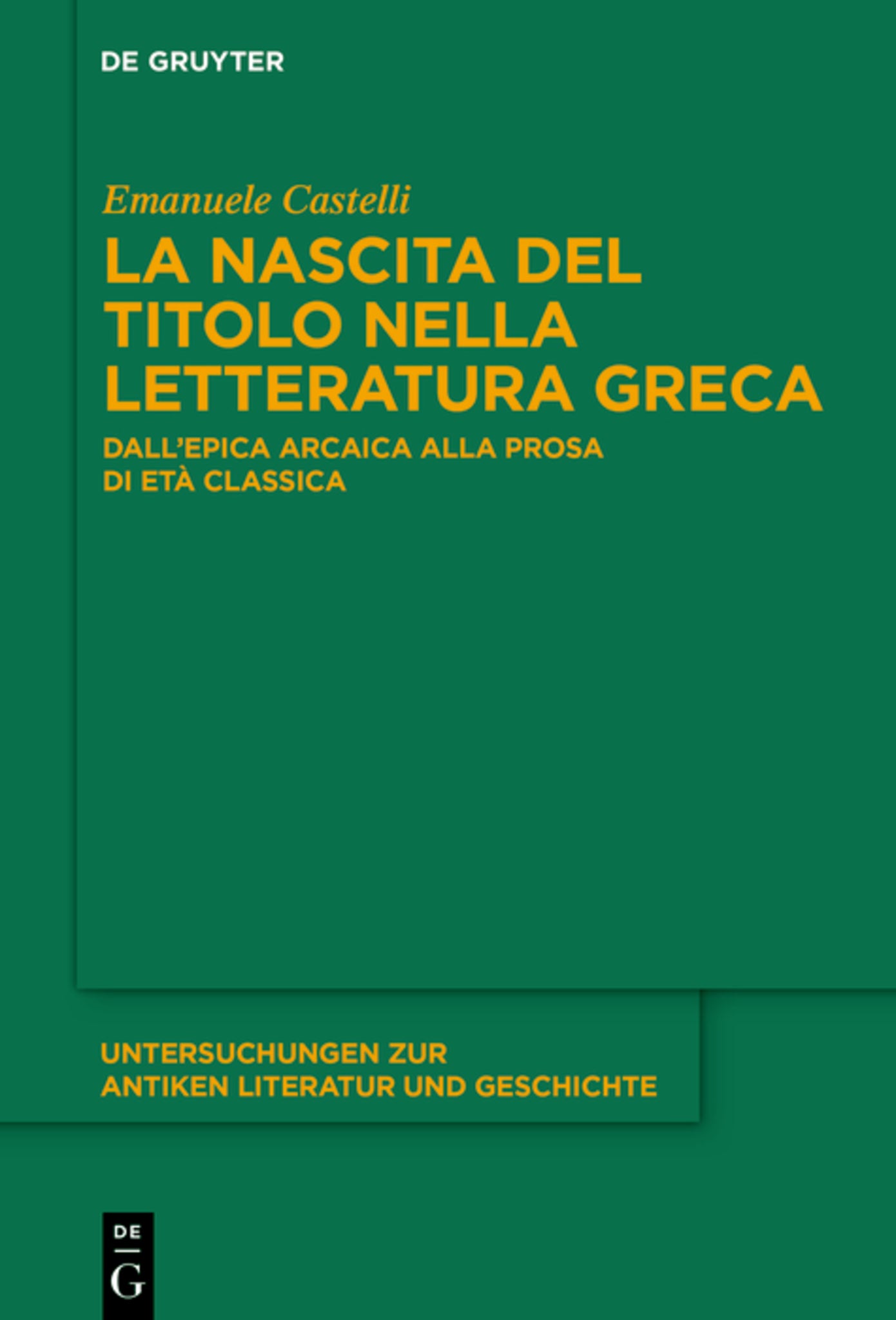 La nascita del titolo nella letteratura greca