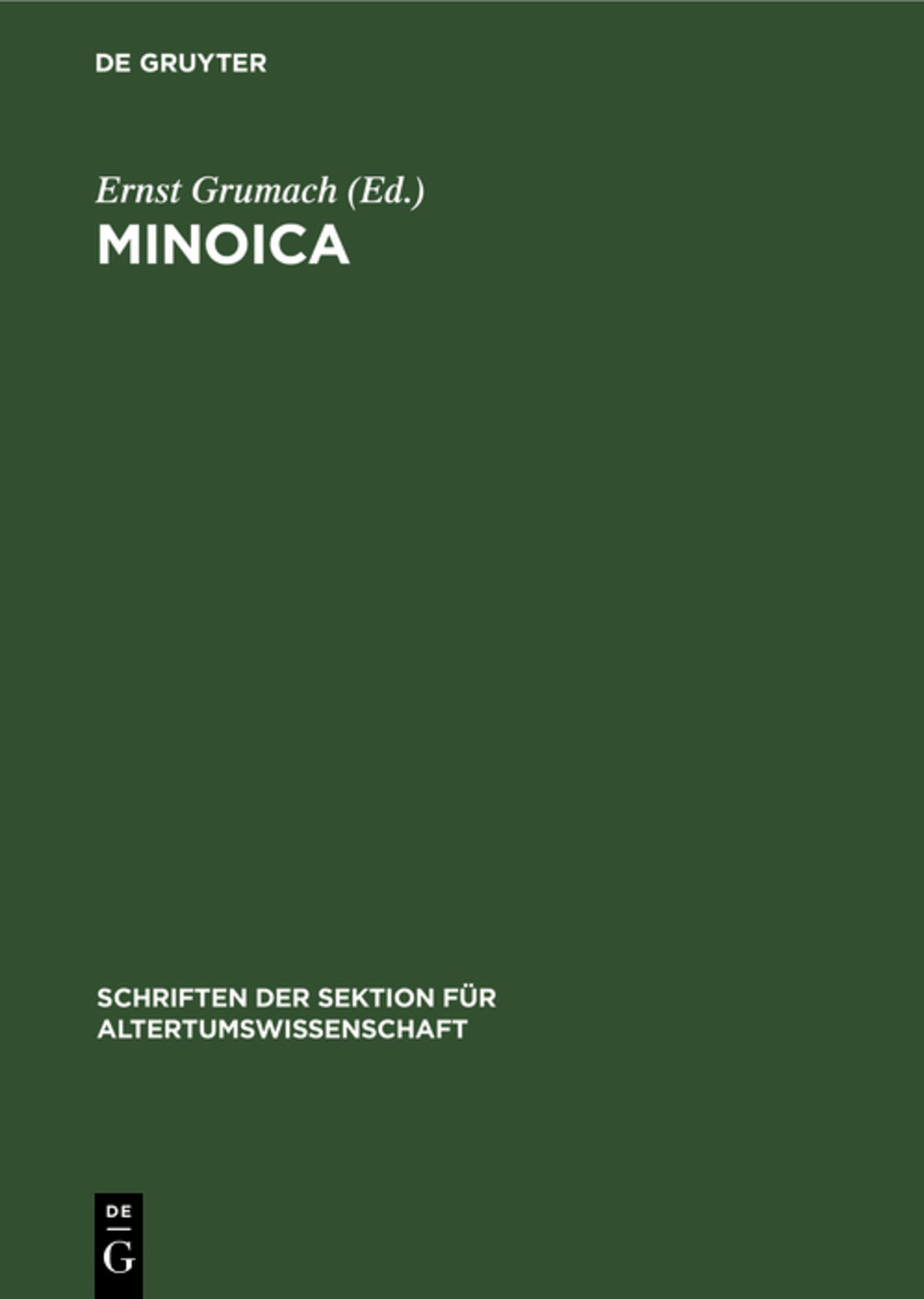 Cover image for Minoica ISBN 9783112573778
