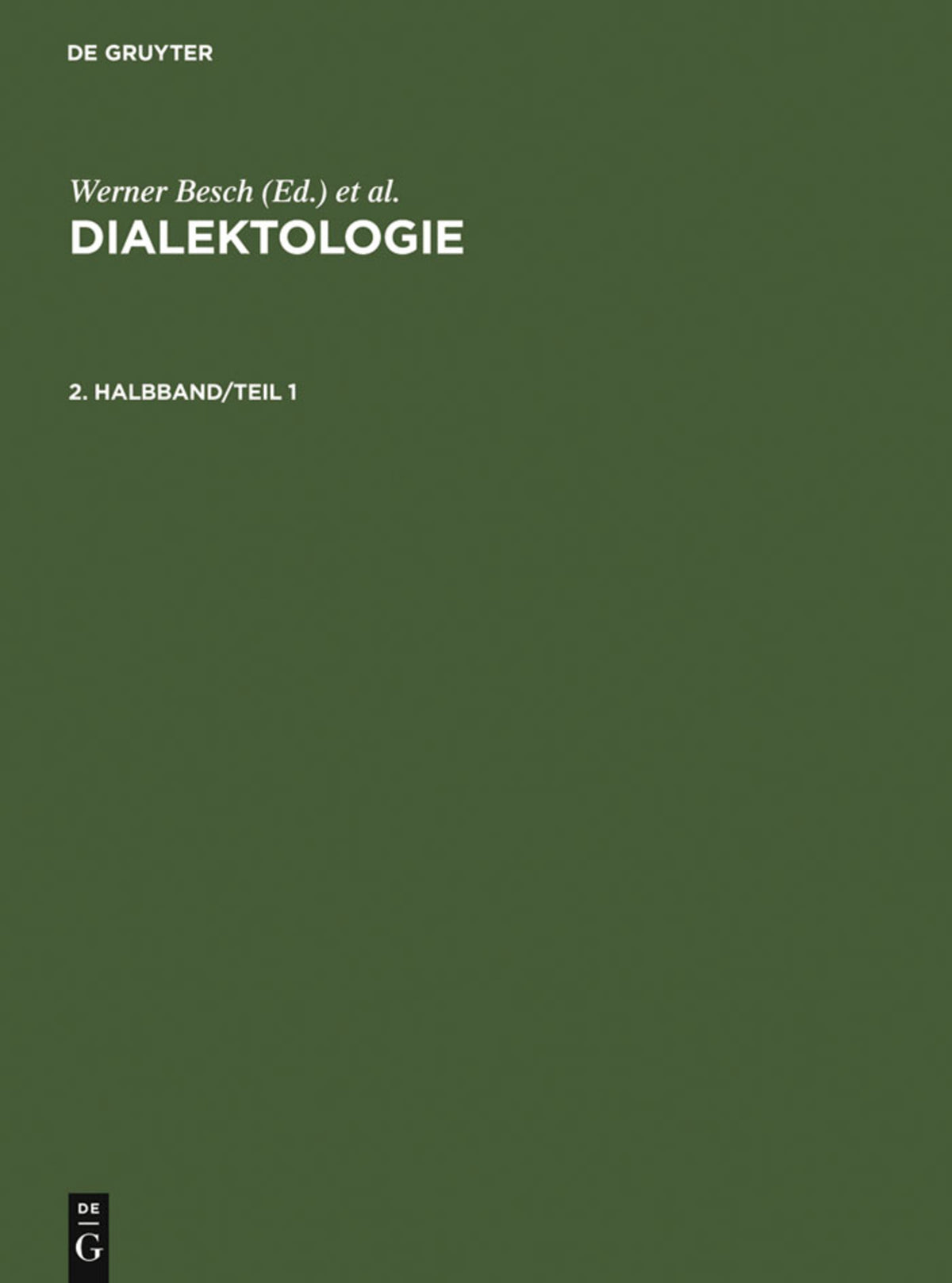 Dialektologie. 2. Halbband