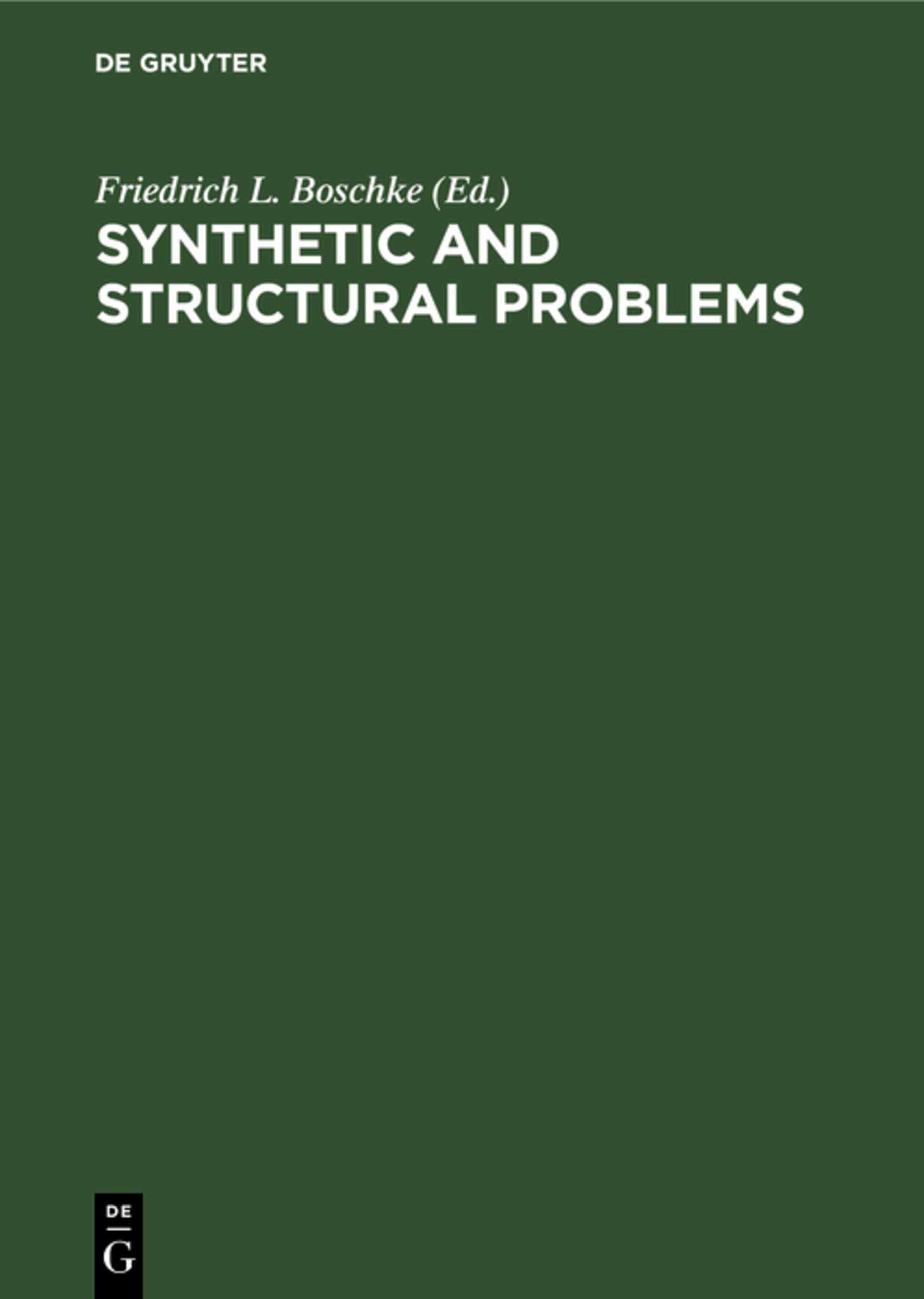 Cover image for Synthetic and Structural Problems ISBN 9783112597439