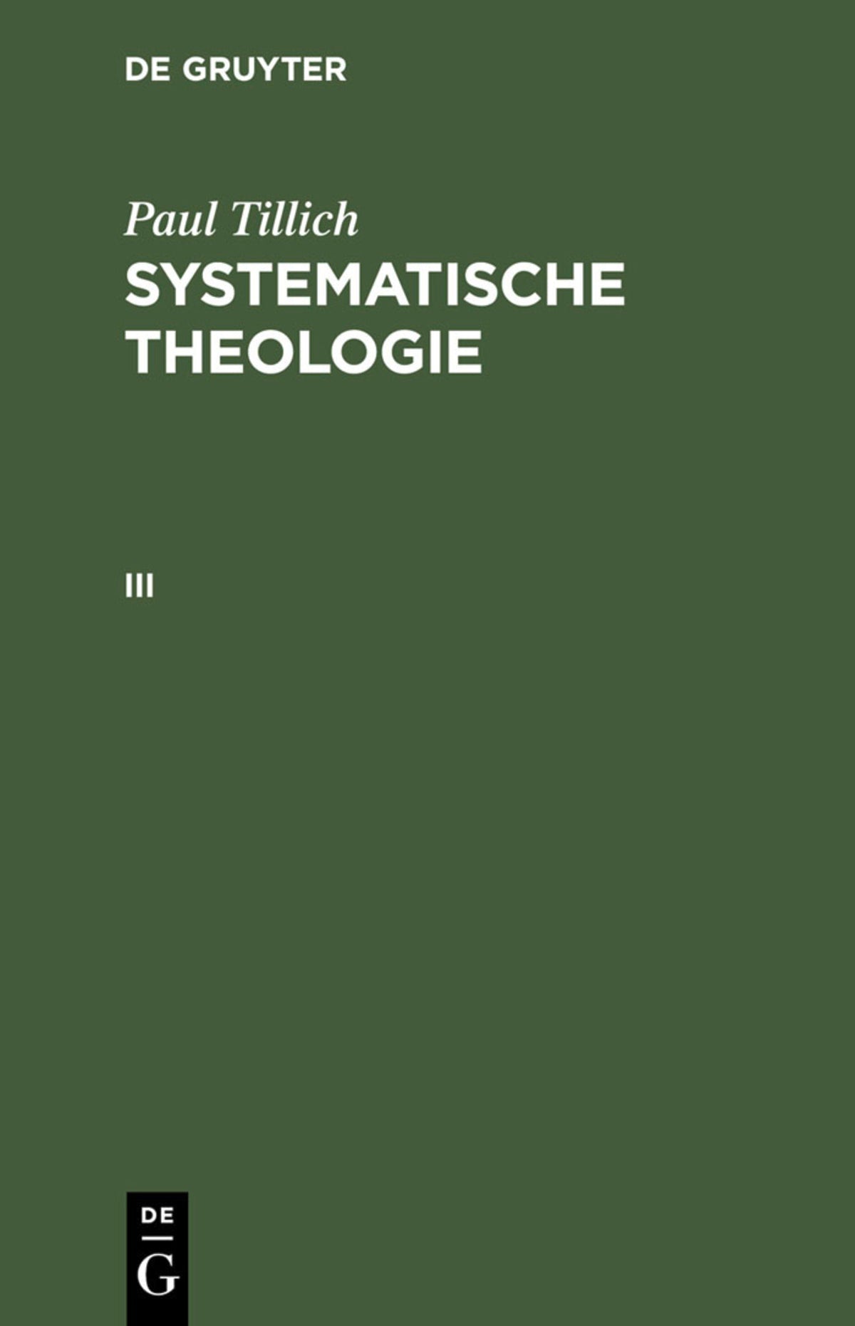 Cover image for Systematische Theologie III ISBN 9783110114614