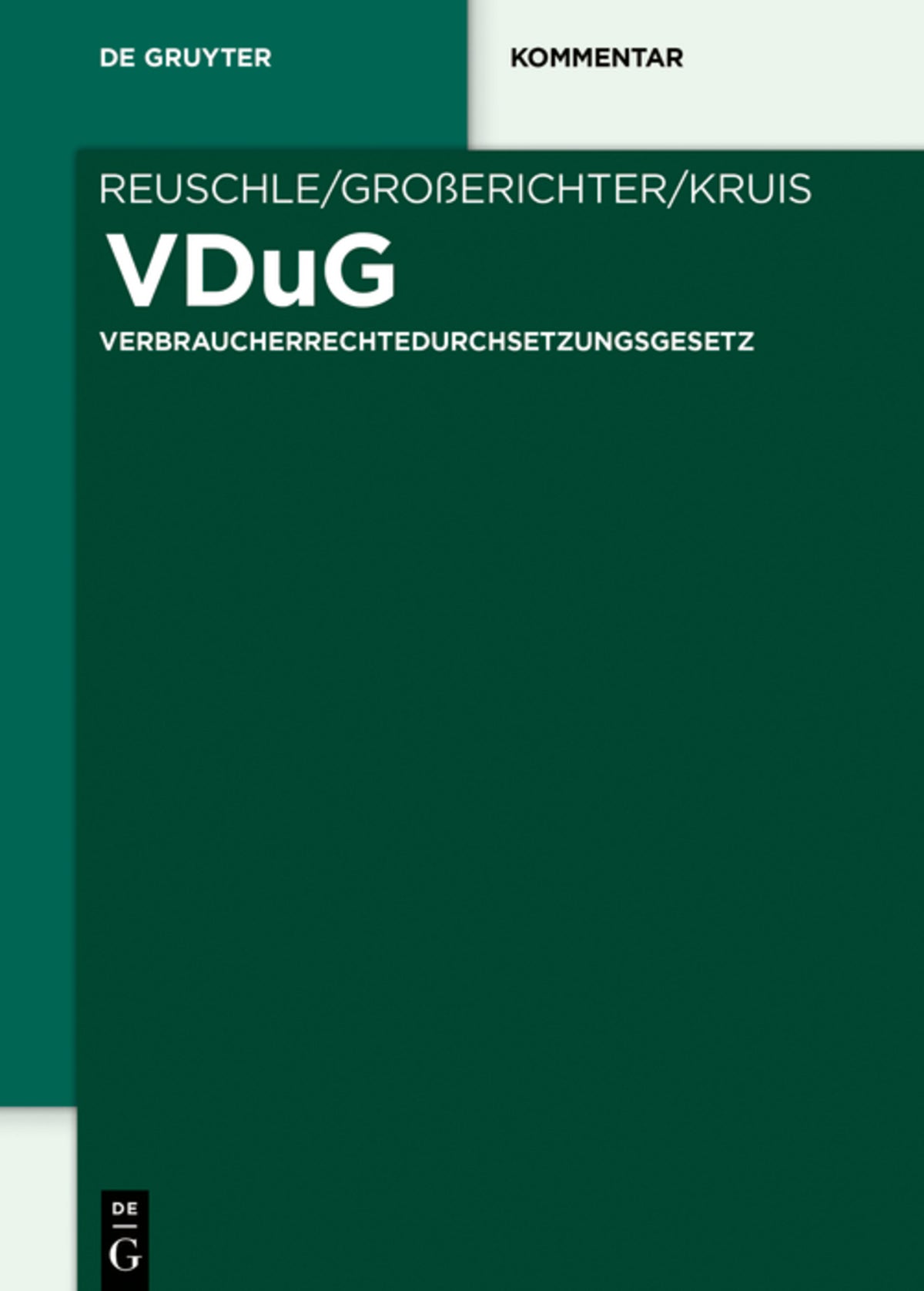 Cover image for VDuG ISBN 9783110657005