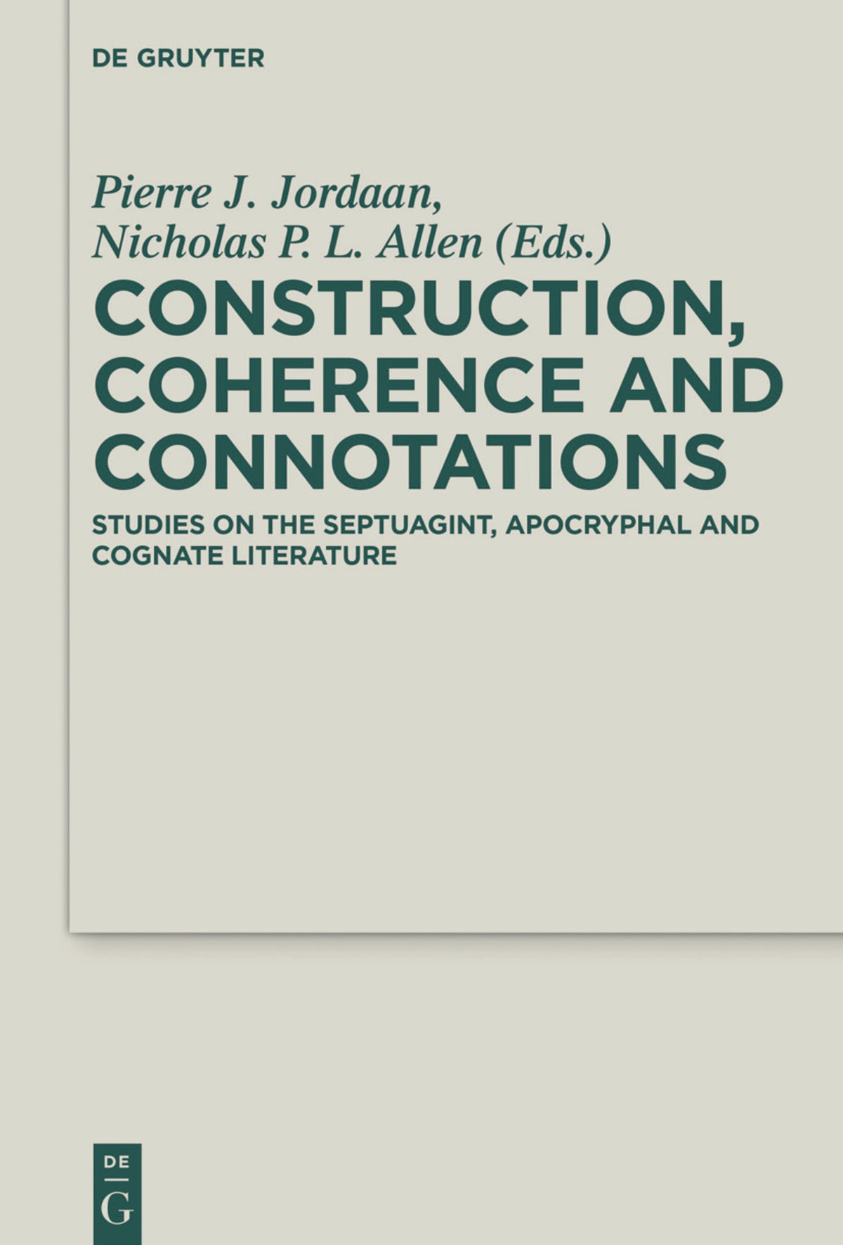 Cover image for Construction, Coherence and Connotations ISBN 9783110464269